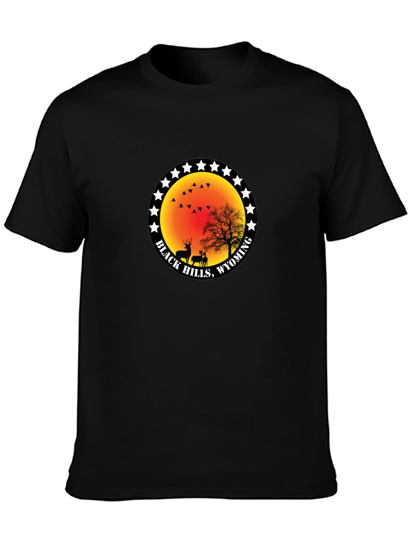 Black Hills Wyoming Deer Graphic T-Shirt