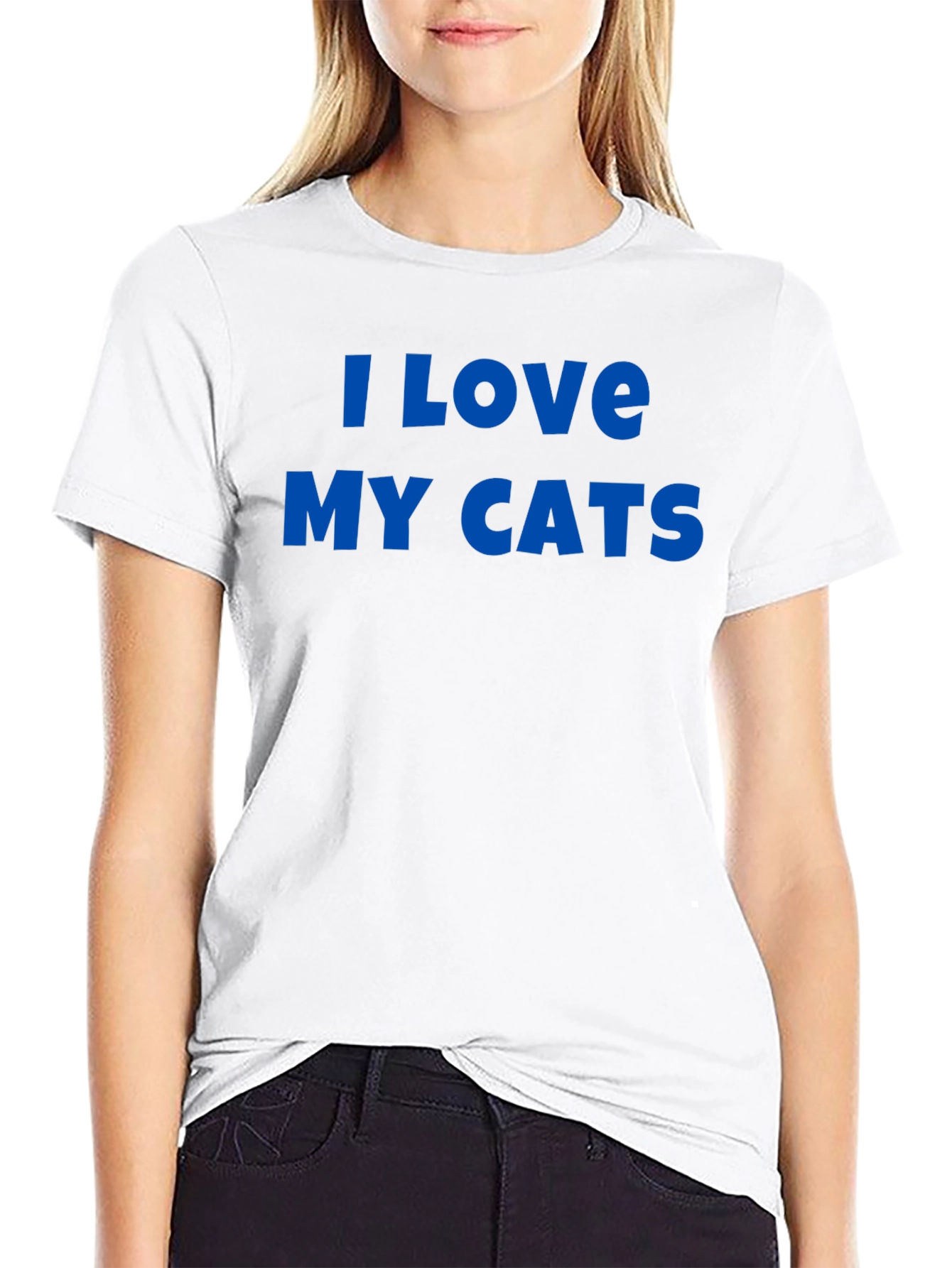 I Love My Cats Graphic Tee - Black
