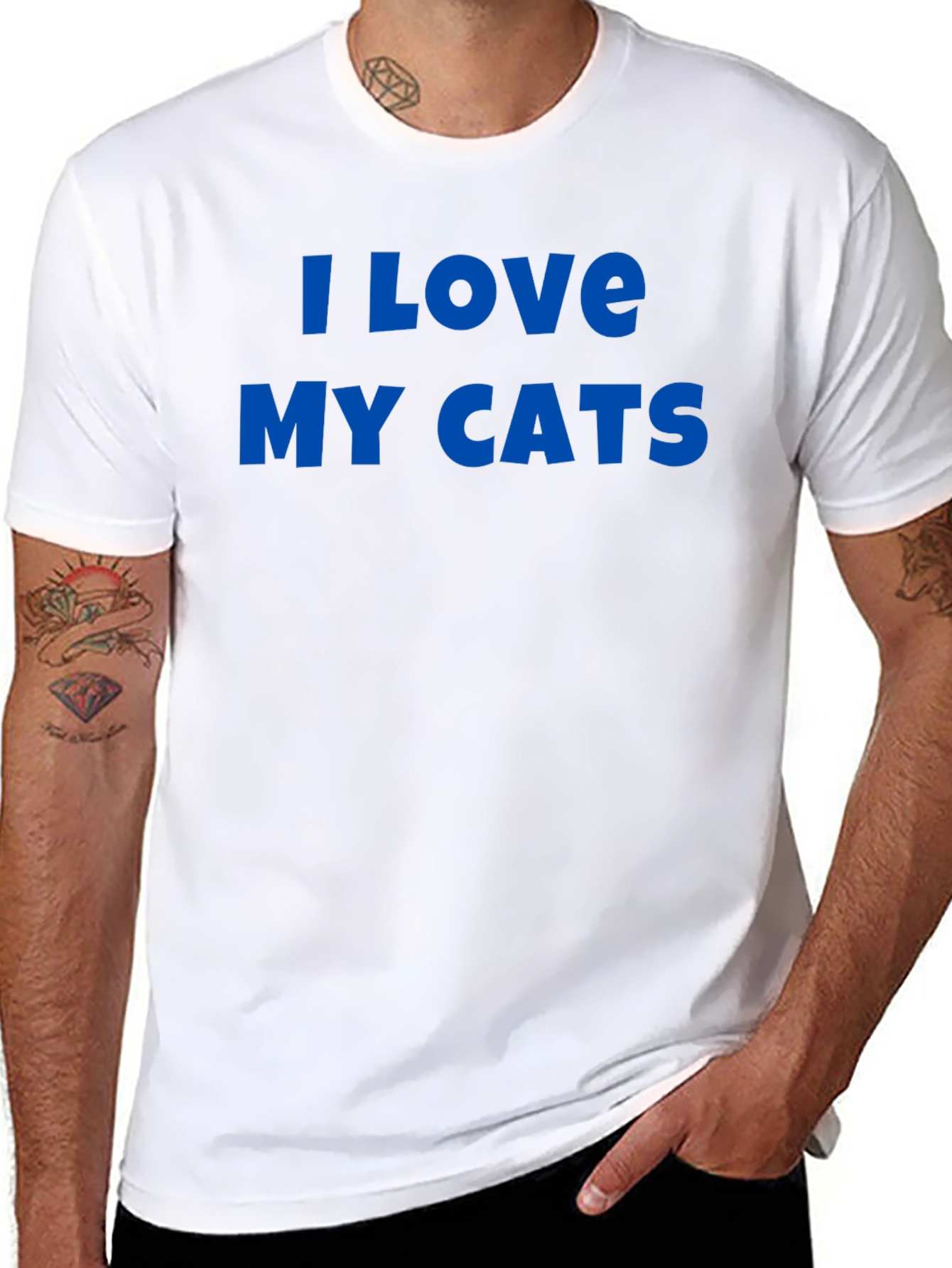 I Love My Cats Graphic Tee - Black