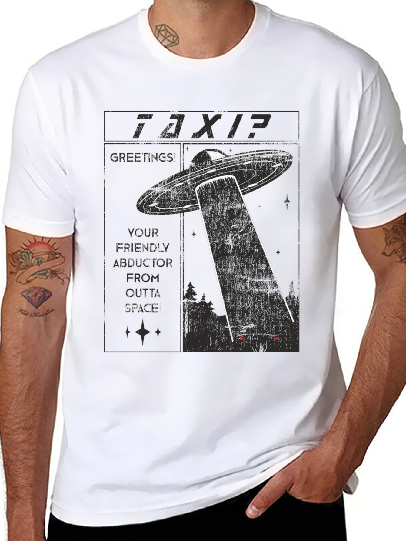 Outta Space Taxi T-Shirt - Abduction Graphic Tee