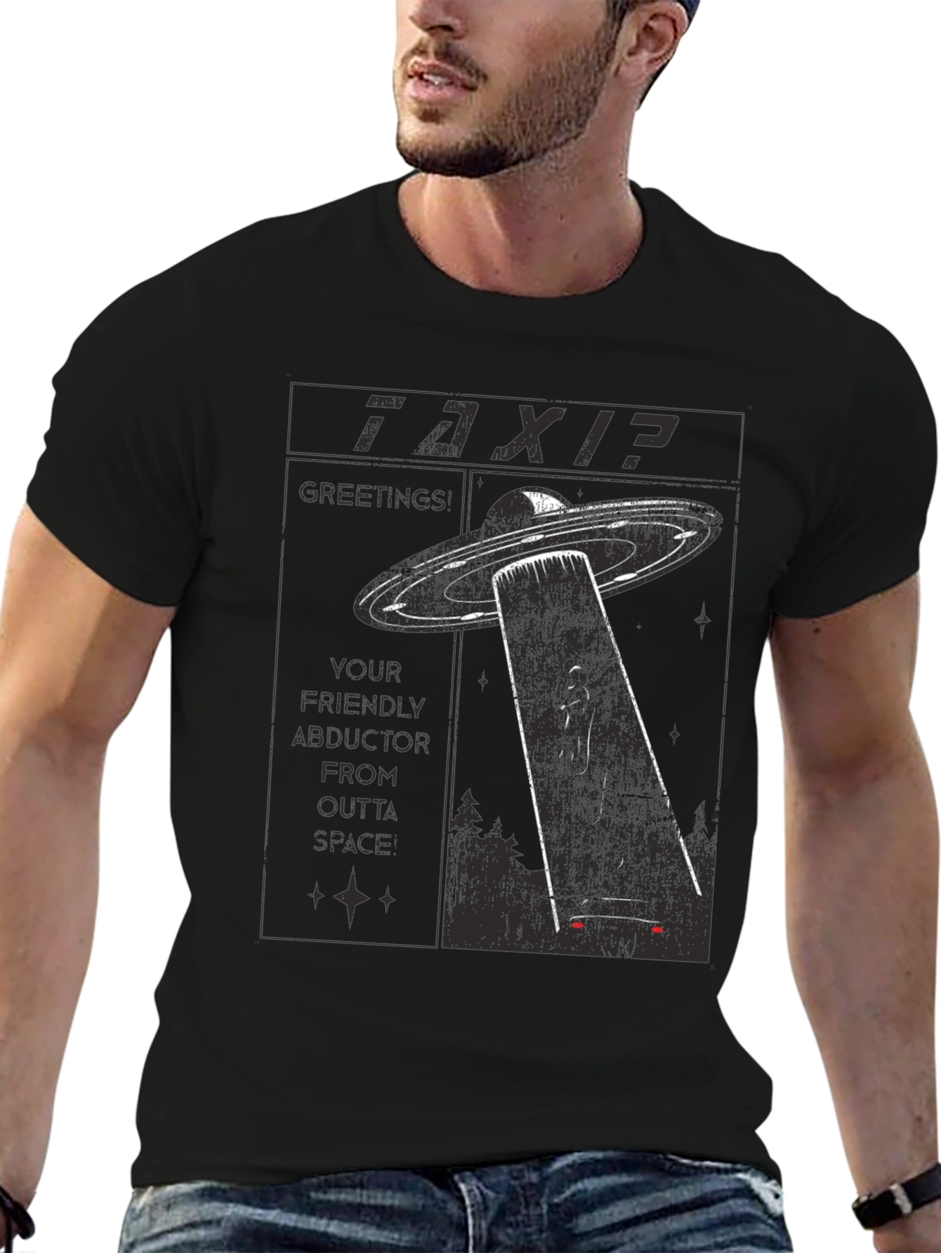 Outta Space Taxi T-Shirt - Abduction Graphic Tee