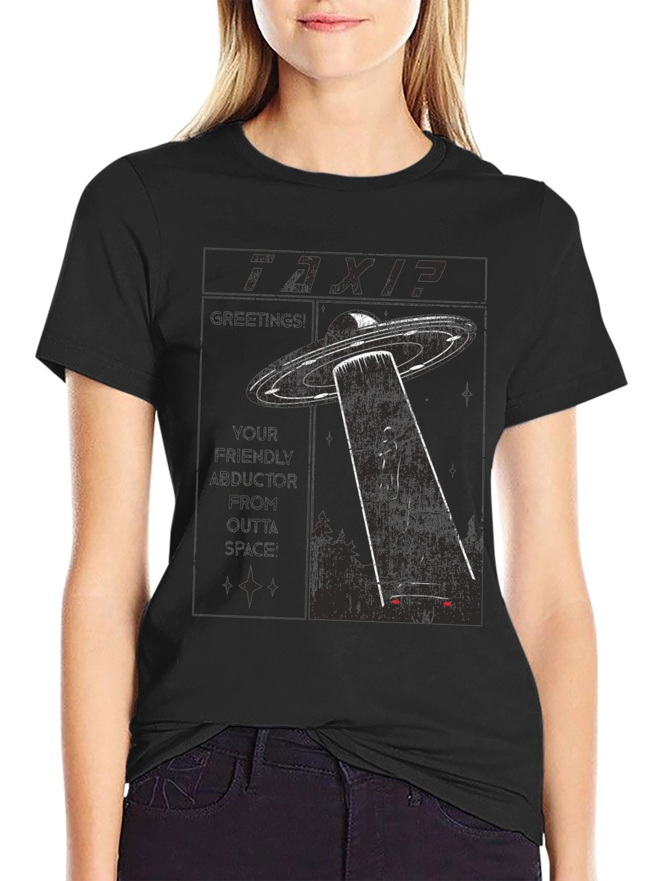 Outta Space Taxi T-Shirt - Abduction Graphic Tee