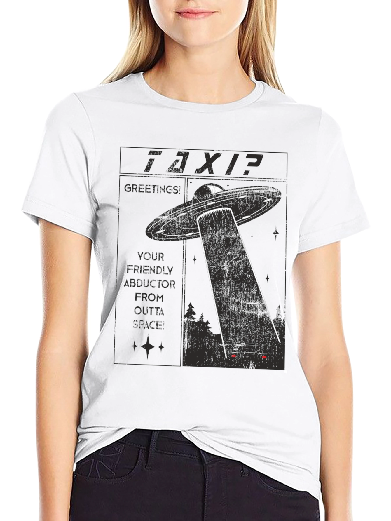 Outta Space Taxi T-Shirt - Abduction Graphic Tee