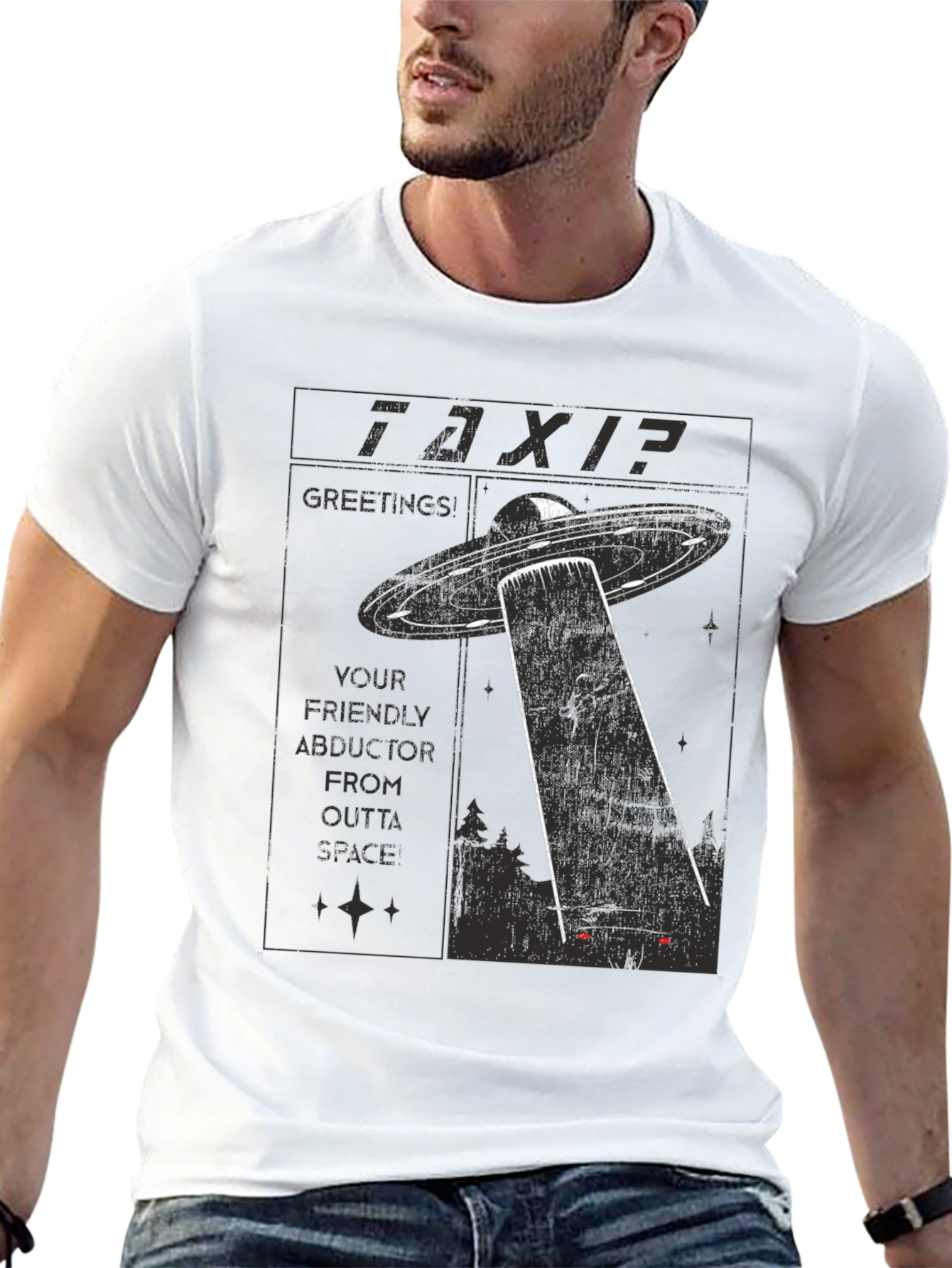Outta Space Taxi T-Shirt - Abduction Graphic Tee