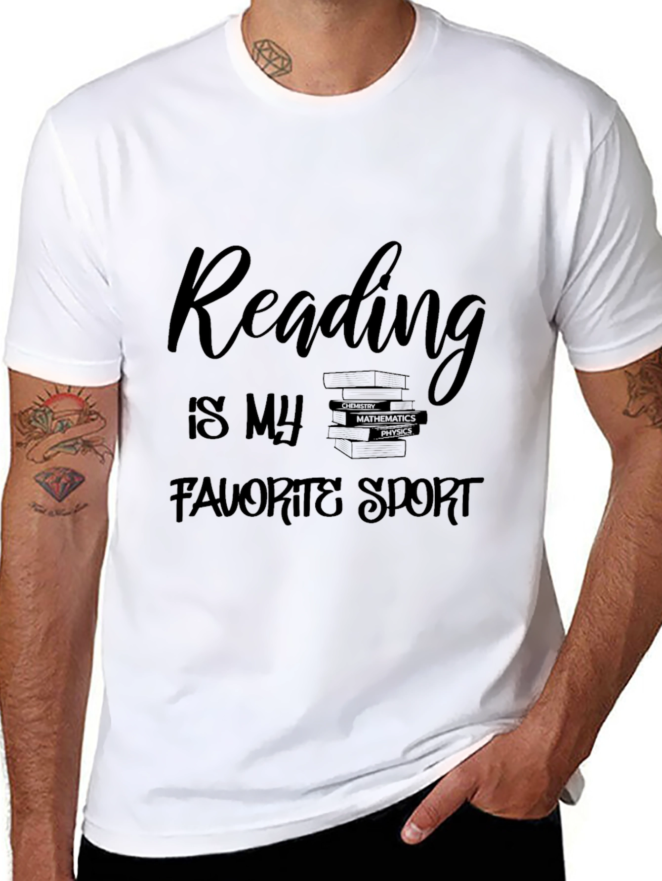 Reading is My Favorite Sport Black T-Shirt