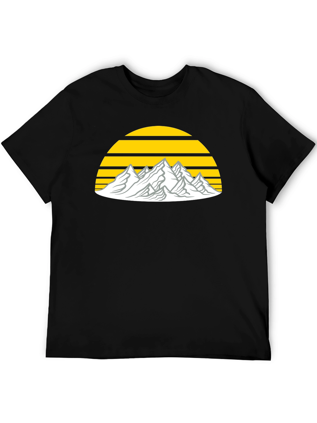 Mountain Sunset Graphic Tee - Black Cotton Blend
