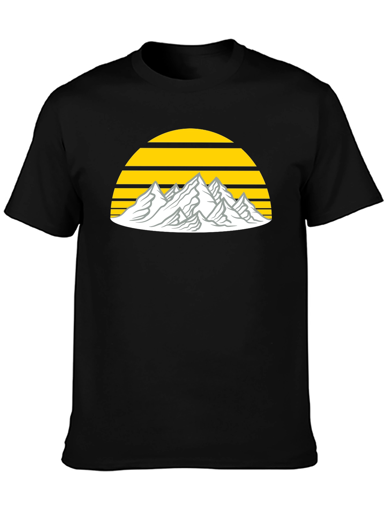 Mountain Sunset Graphic Tee - Black Cotton Blend