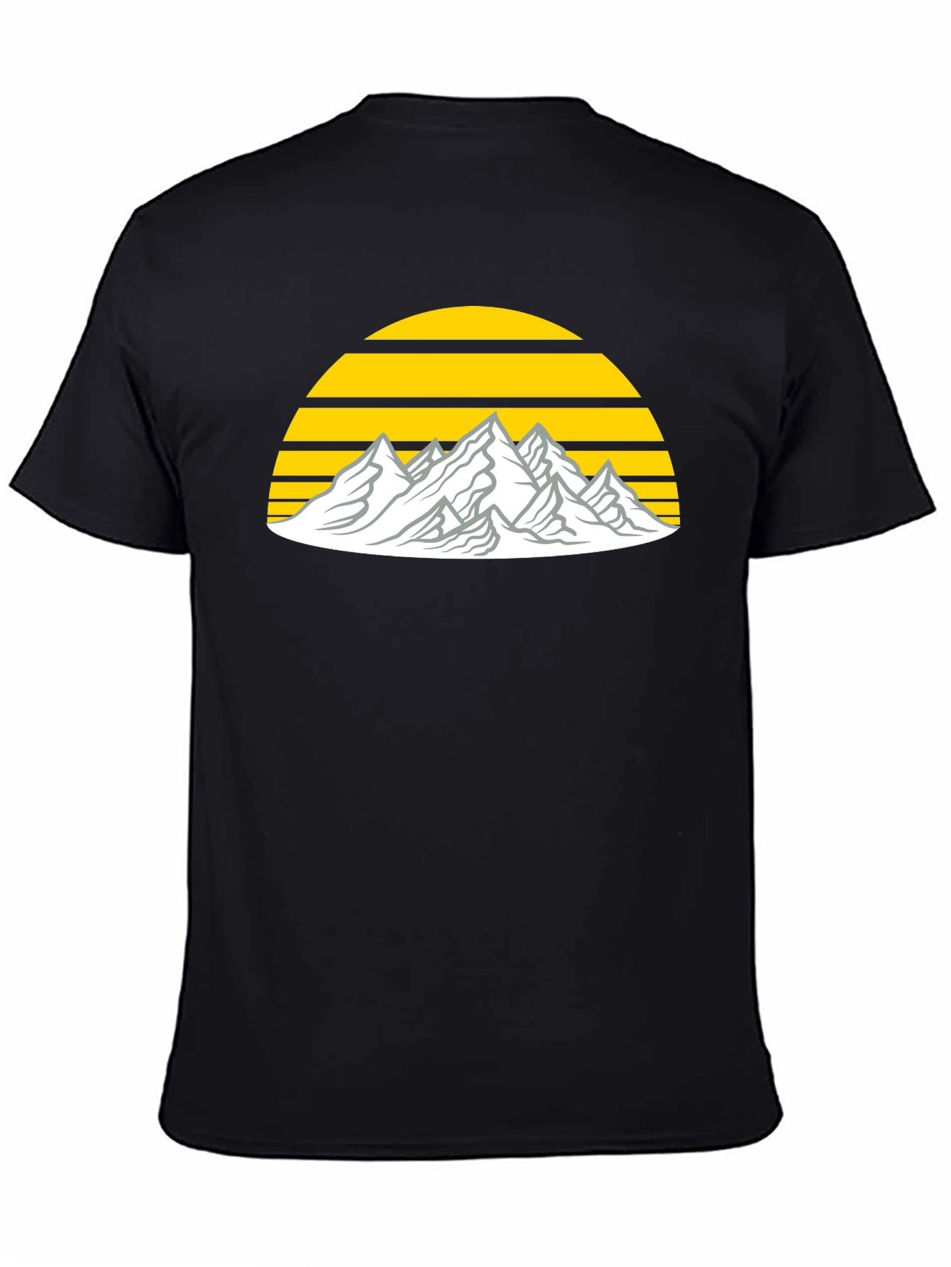 Mountain Sunset Graphic Tee - Black Cotton Blend