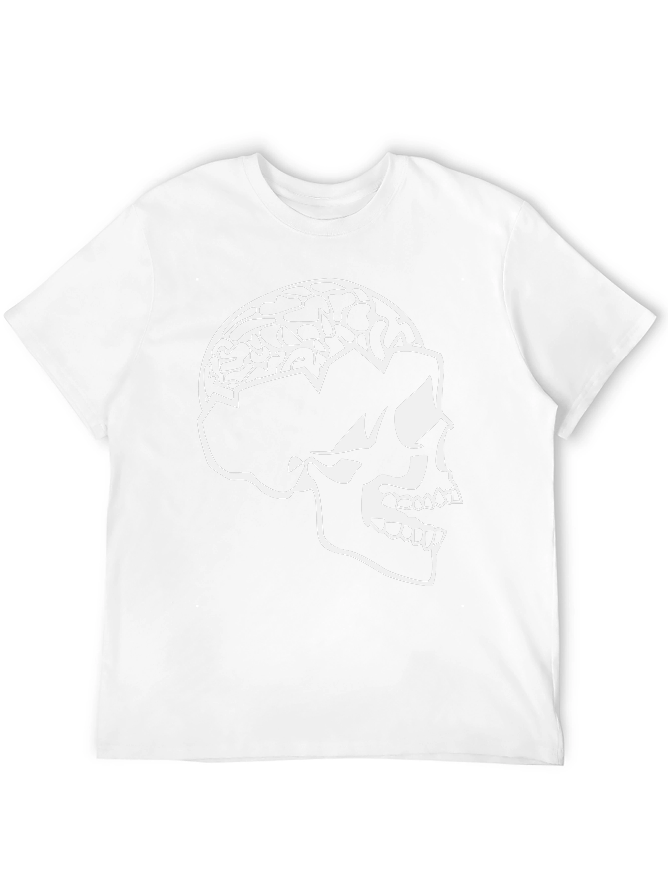 Skull Brain Graphic Tee - Black Cotton Blend