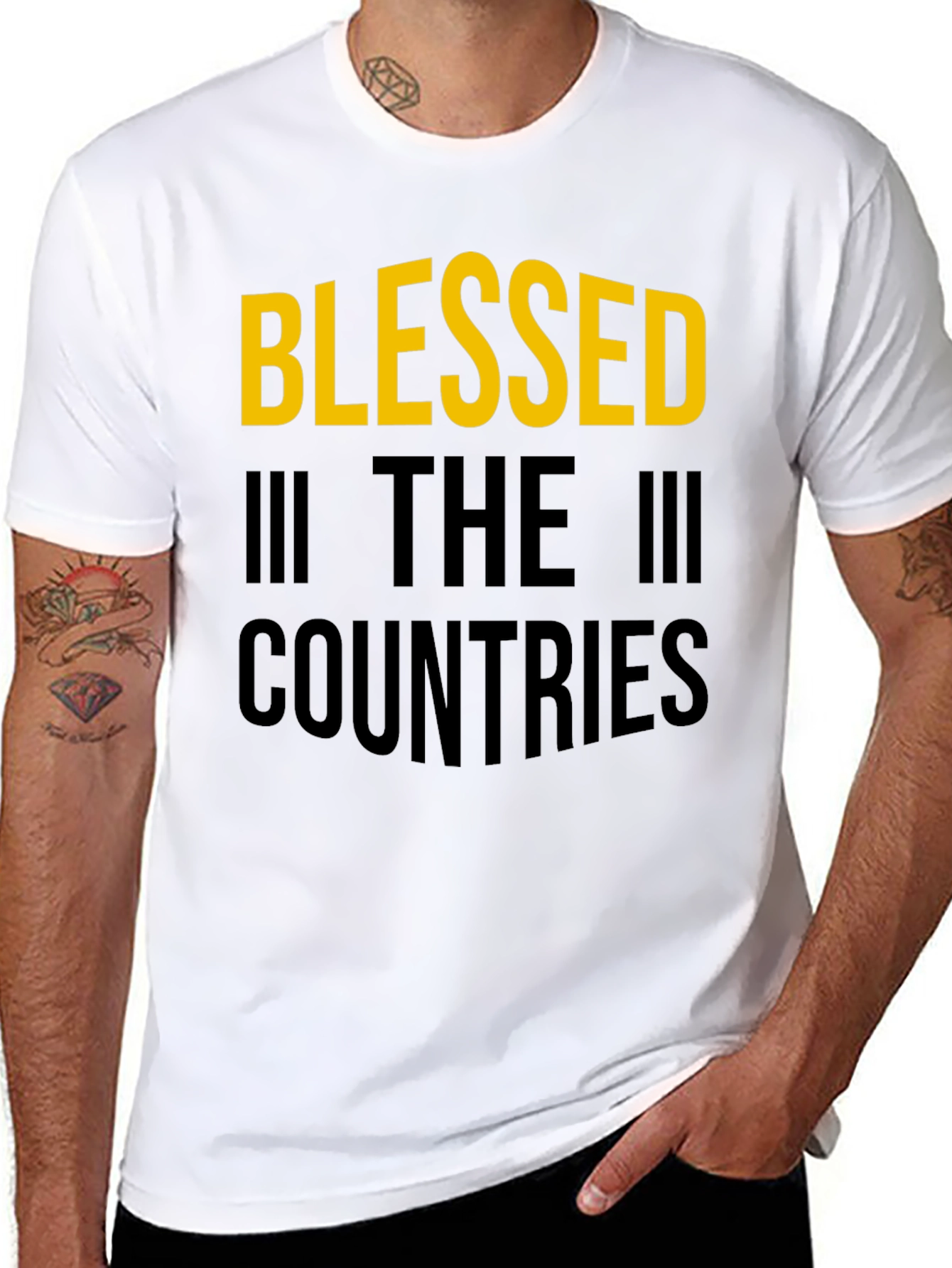 Blessed Countries Graphic Tee - Stylish Black T-Shirt