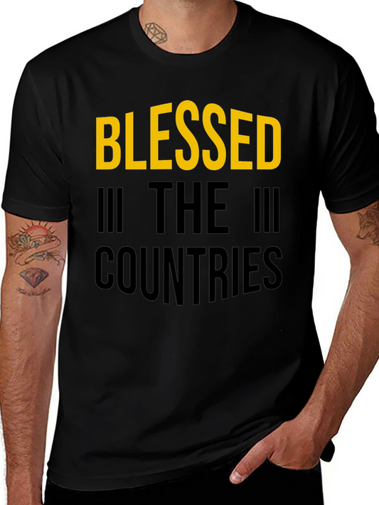 Blessed Countries Graphic Tee - Stylish Black T-Shirt