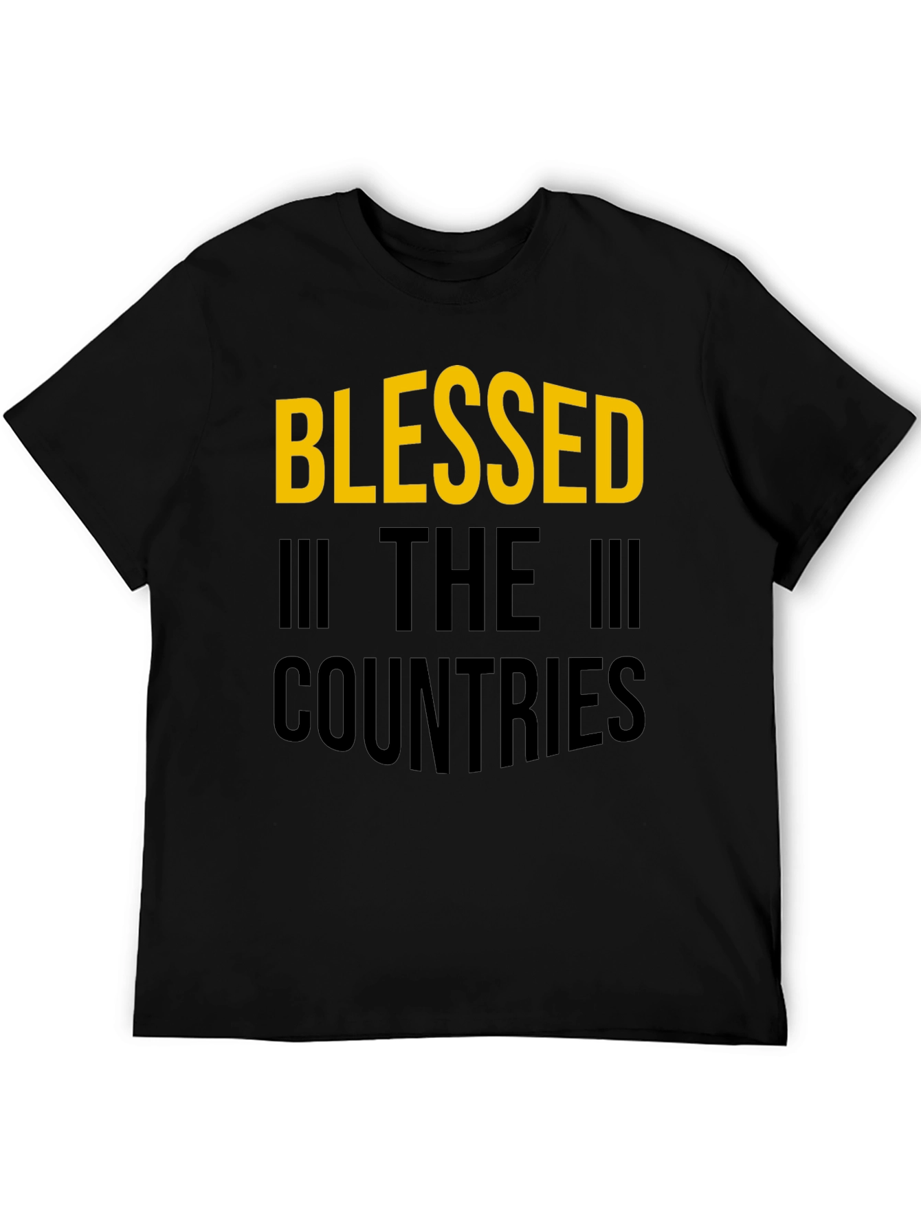 Blessed Countries Graphic Tee - Stylish Black T-Shirt
