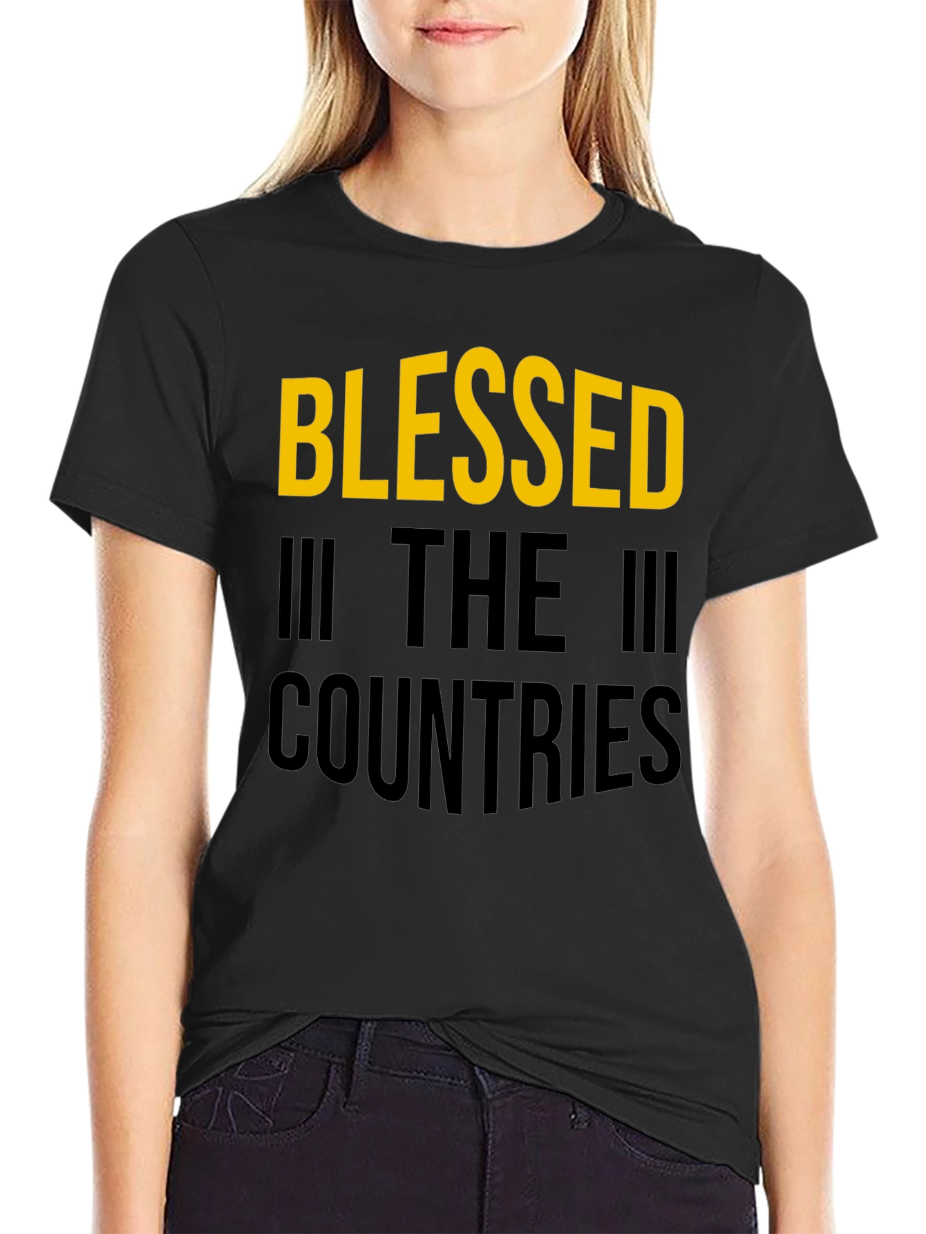 Blessed Countries Graphic Tee - Stylish Black T-Shirt