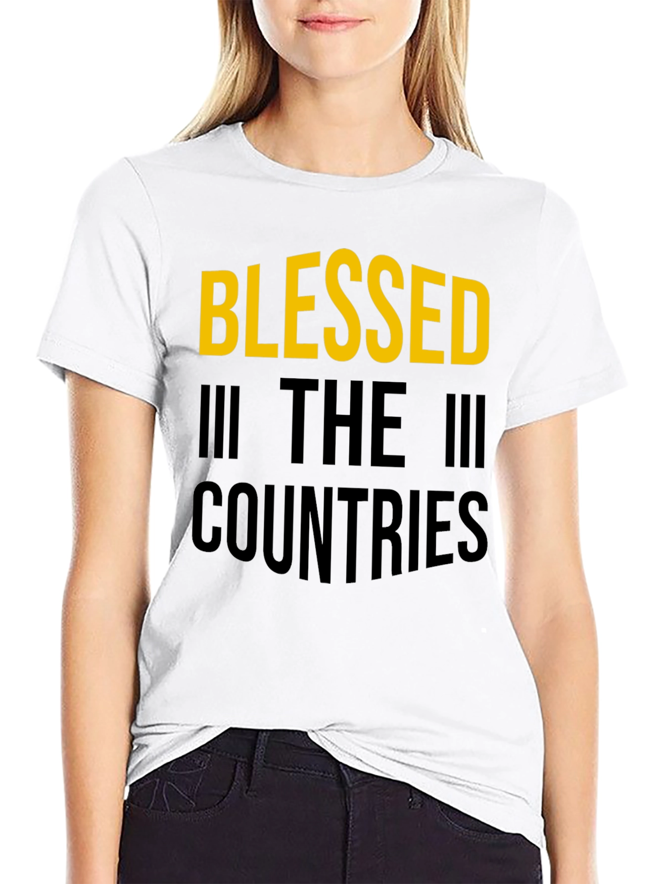 Blessed Countries Graphic Tee - Stylish Black T-Shirt