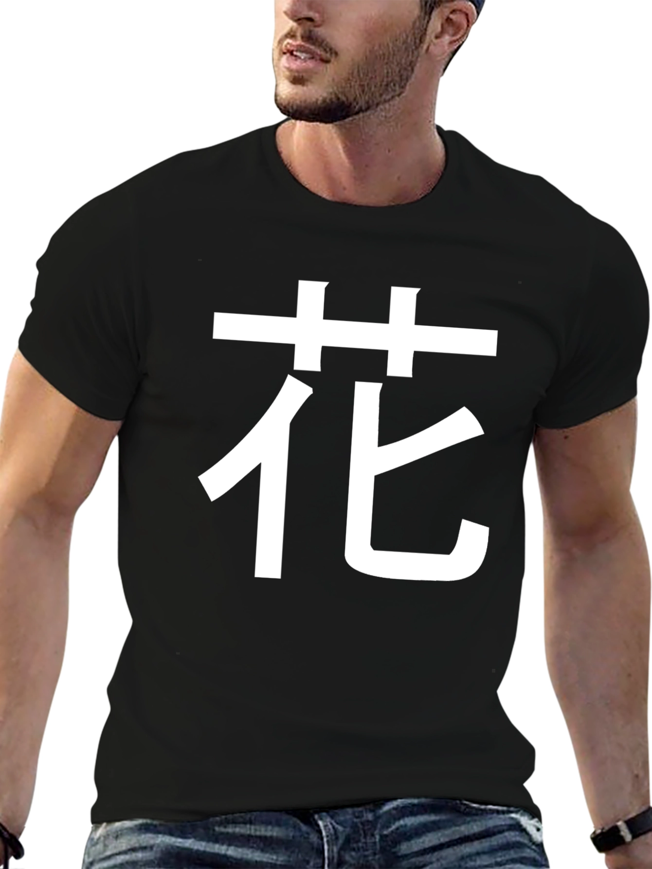 Floral Kanji T-Shirt - Black