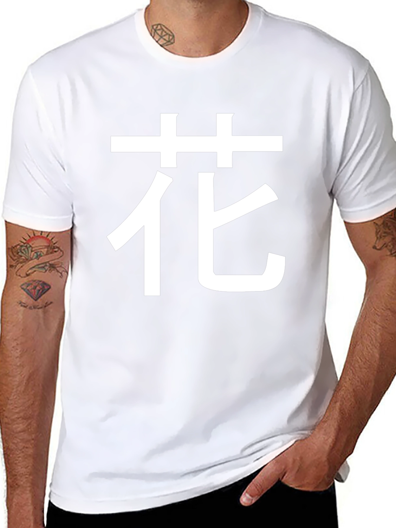 Floral Kanji T-Shirt - Black