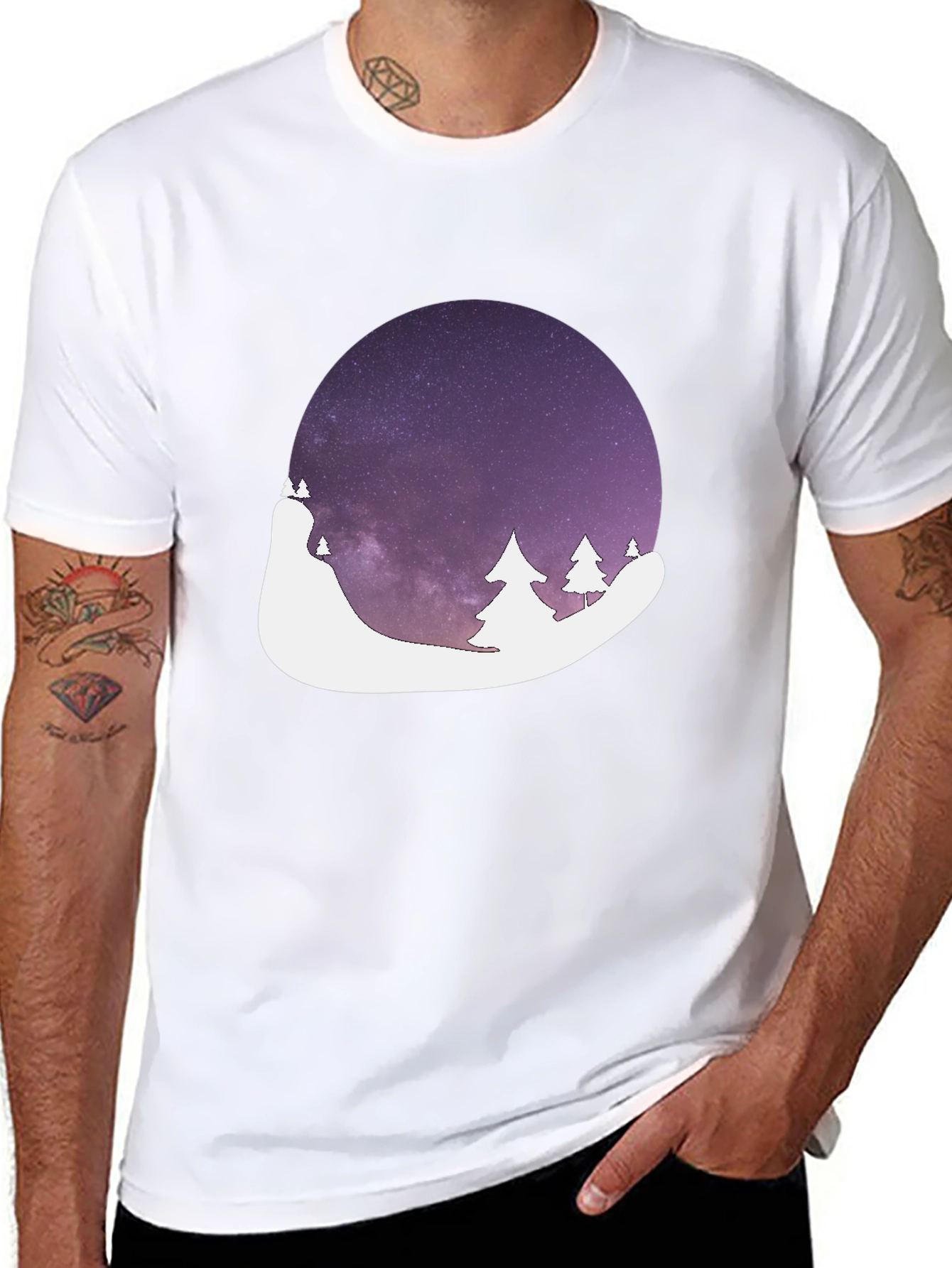 Night Sky Landscape Graphic Tee
