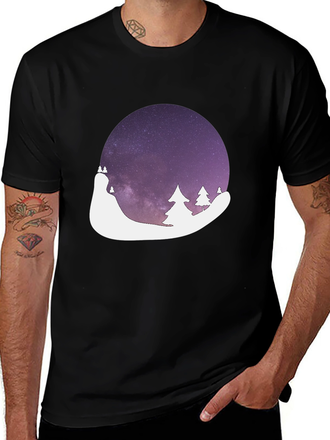 Night Sky Landscape Graphic Tee
