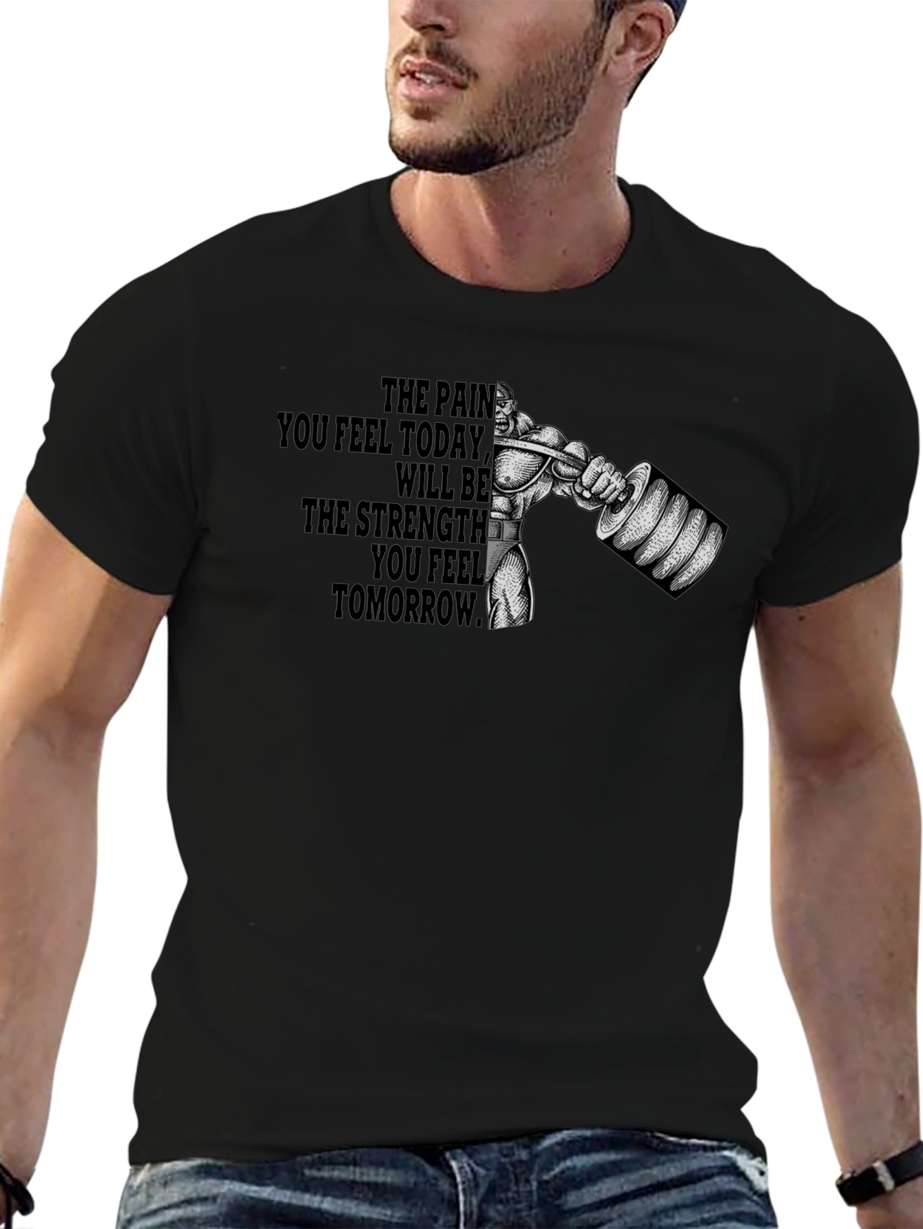 Motivational Gym T-Shirt - Pain to Strength