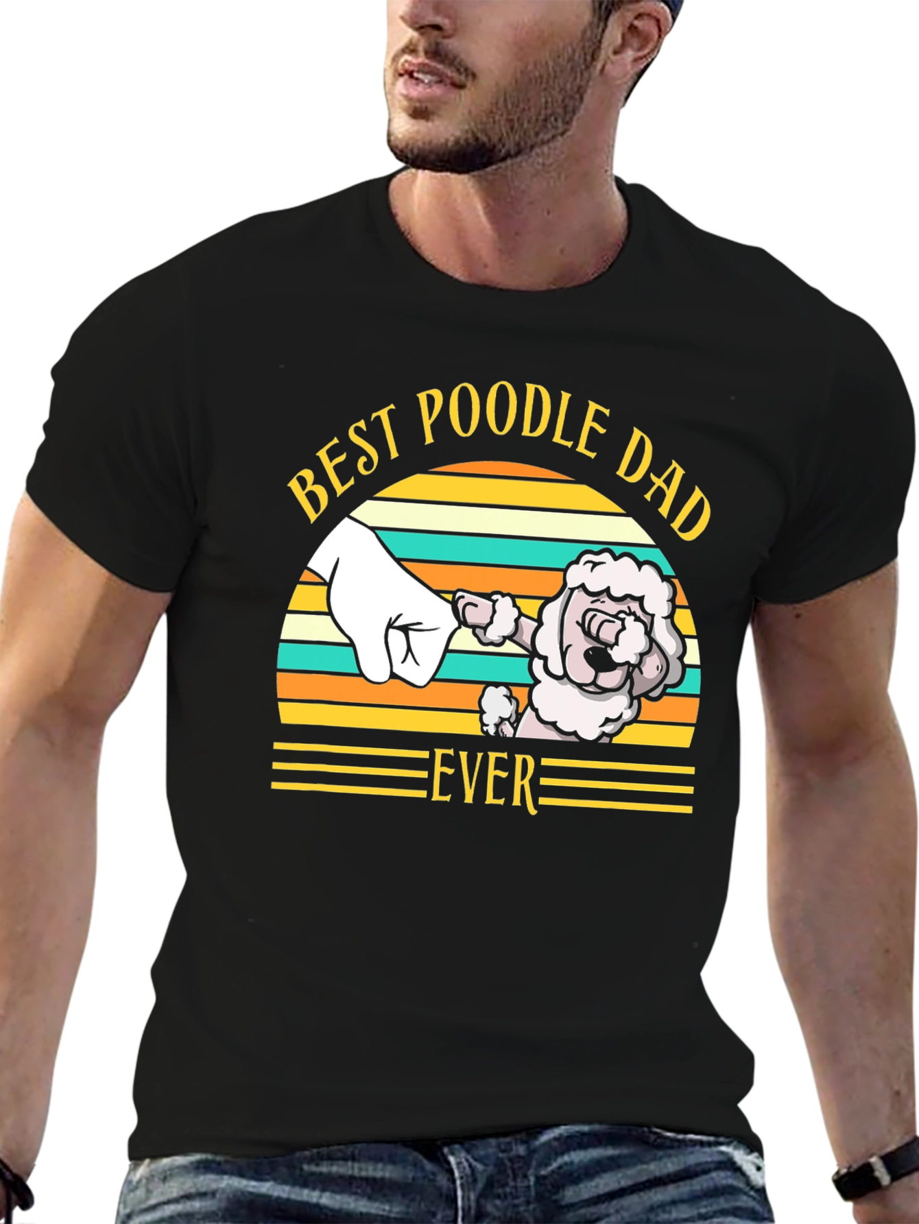 Best Poodle Dad Ever T-Shirt Dog Lover Tee