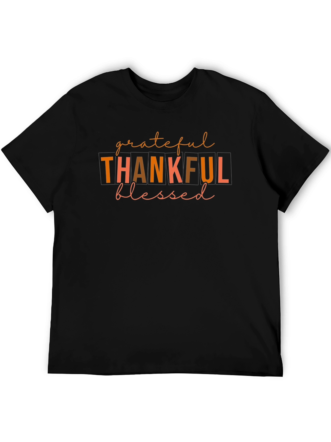 Grateful Thankful Blessed T-Shirt - Fall Apparel
