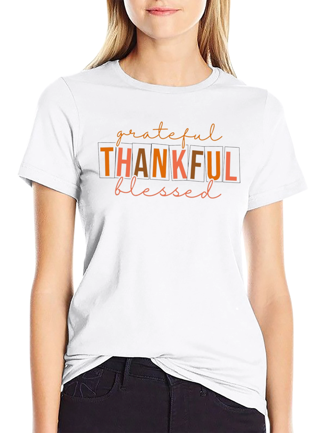 Grateful Thankful Blessed T-Shirt - Fall Apparel