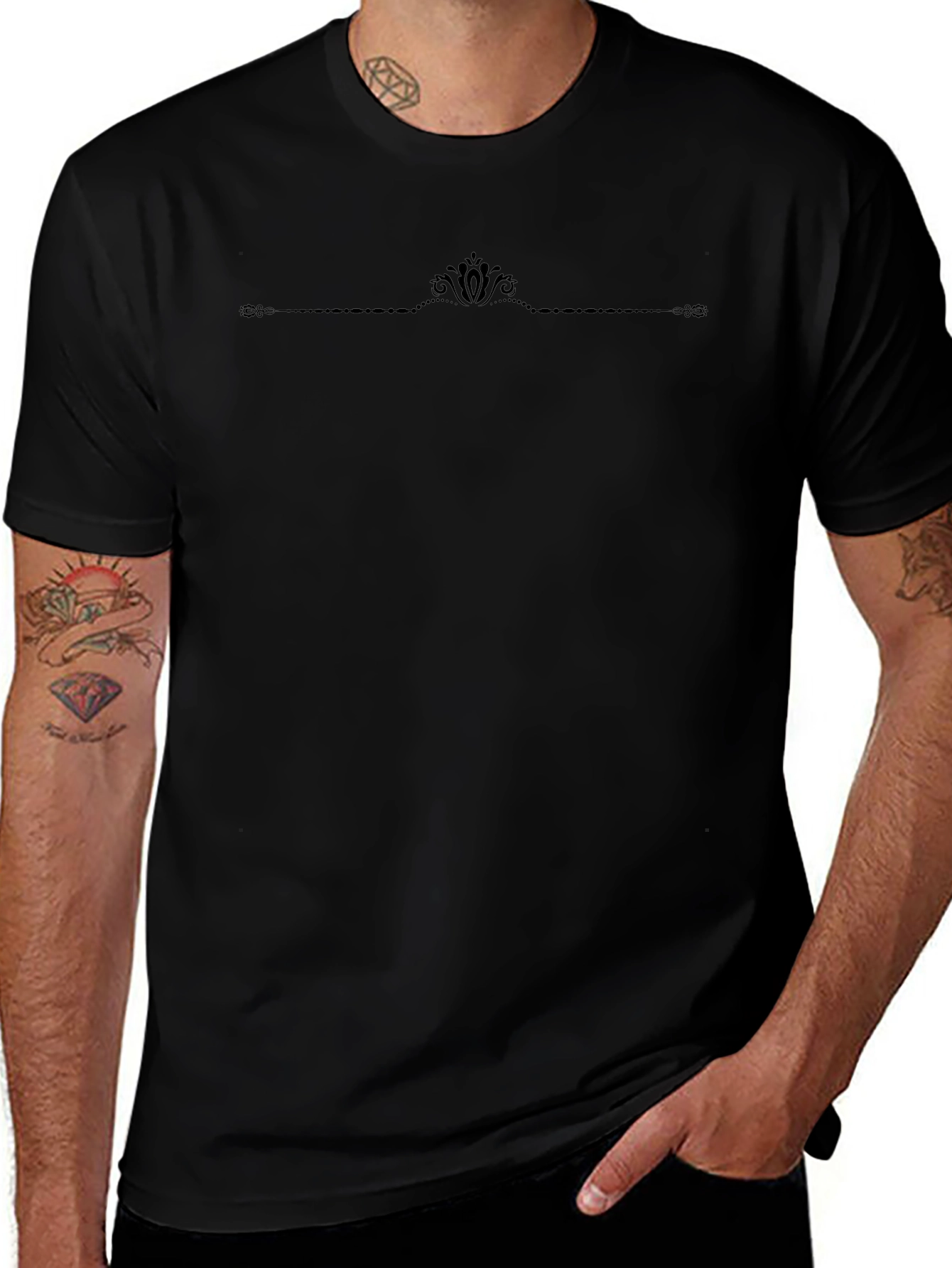 Elegant Black Graphic Tee - Stylish & Comfortable