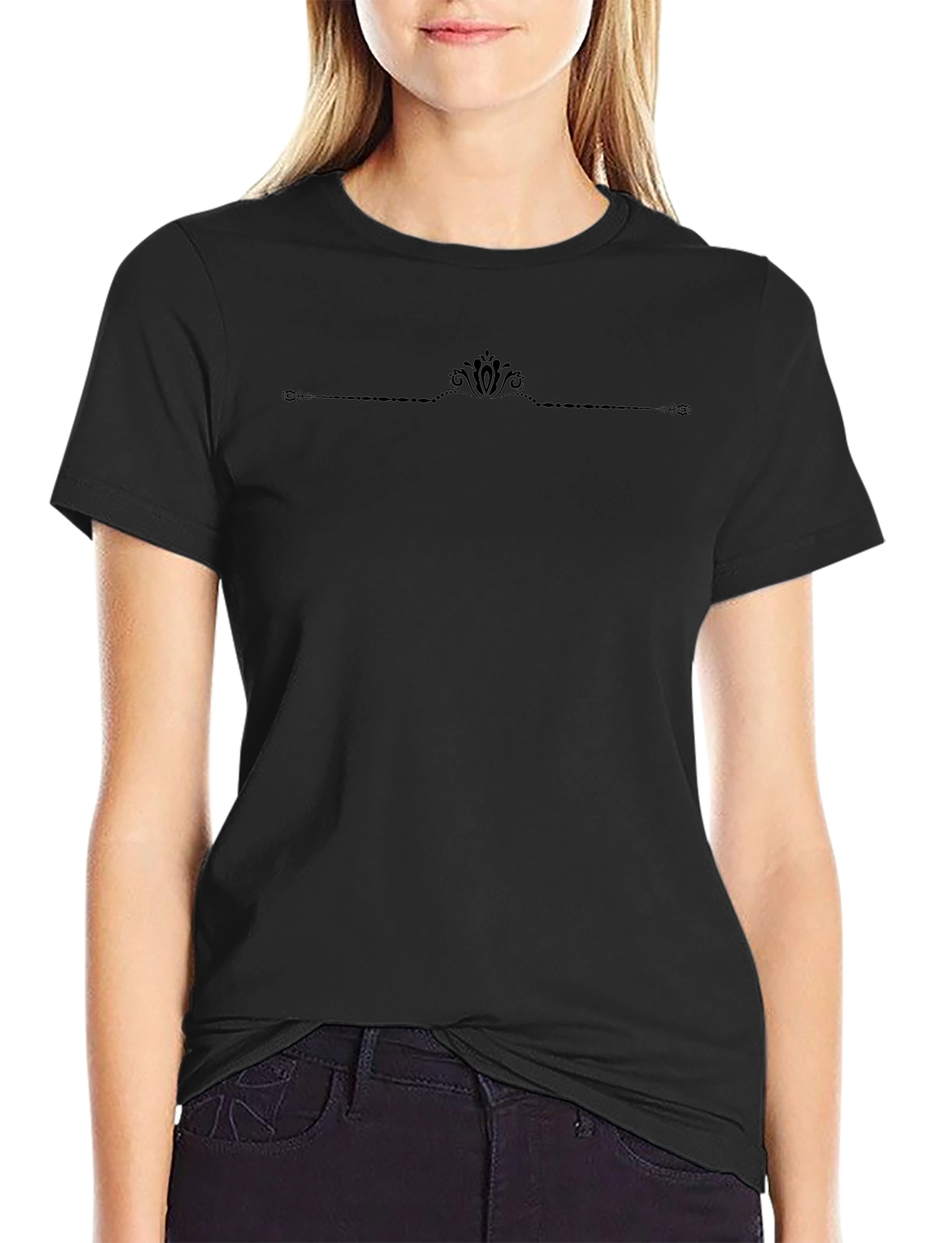 Elegant Black Graphic Tee - Stylish & Comfortable