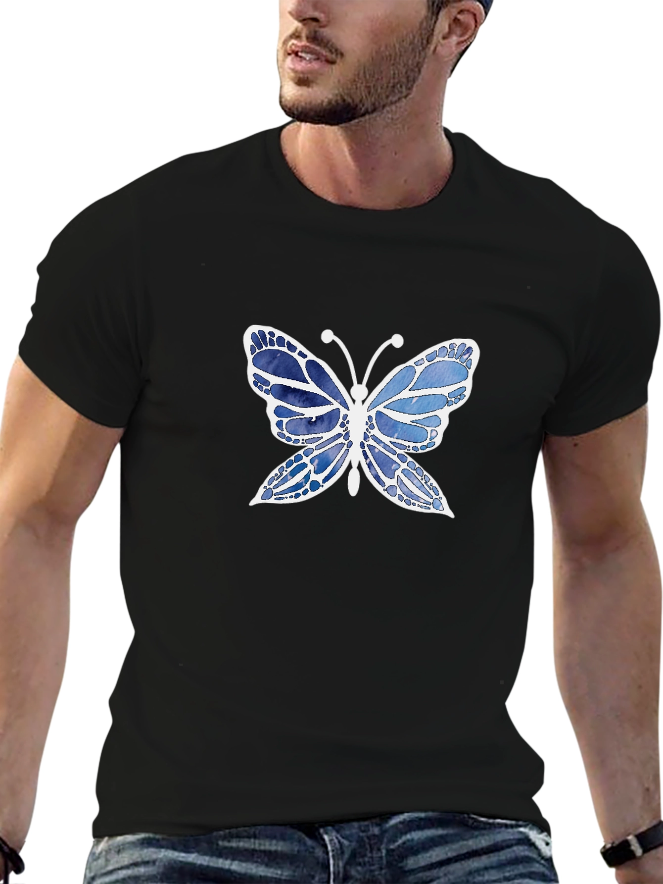 Butterfly Graphic Black T-Shirt
