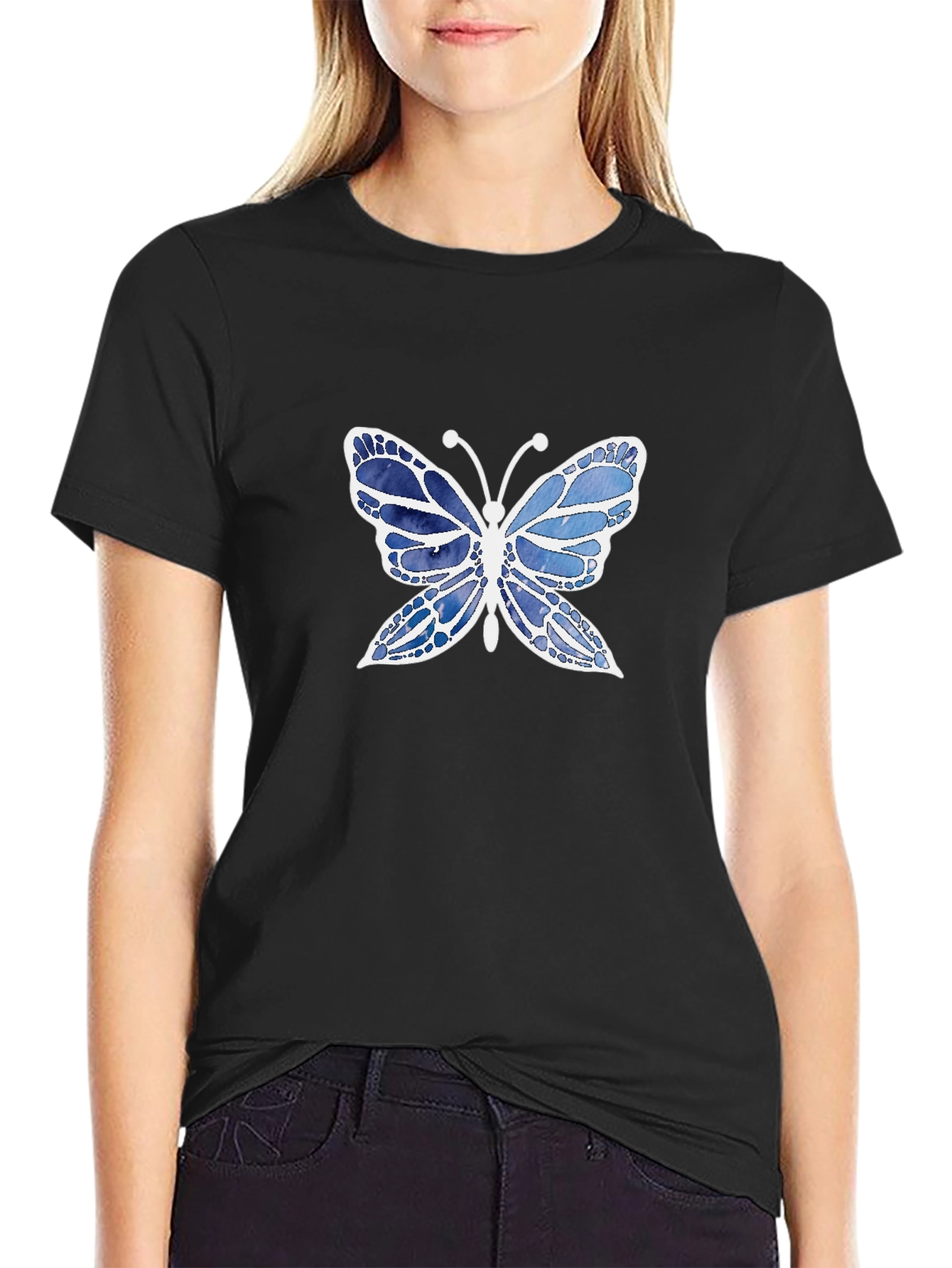 Butterfly Graphic Black T-Shirt