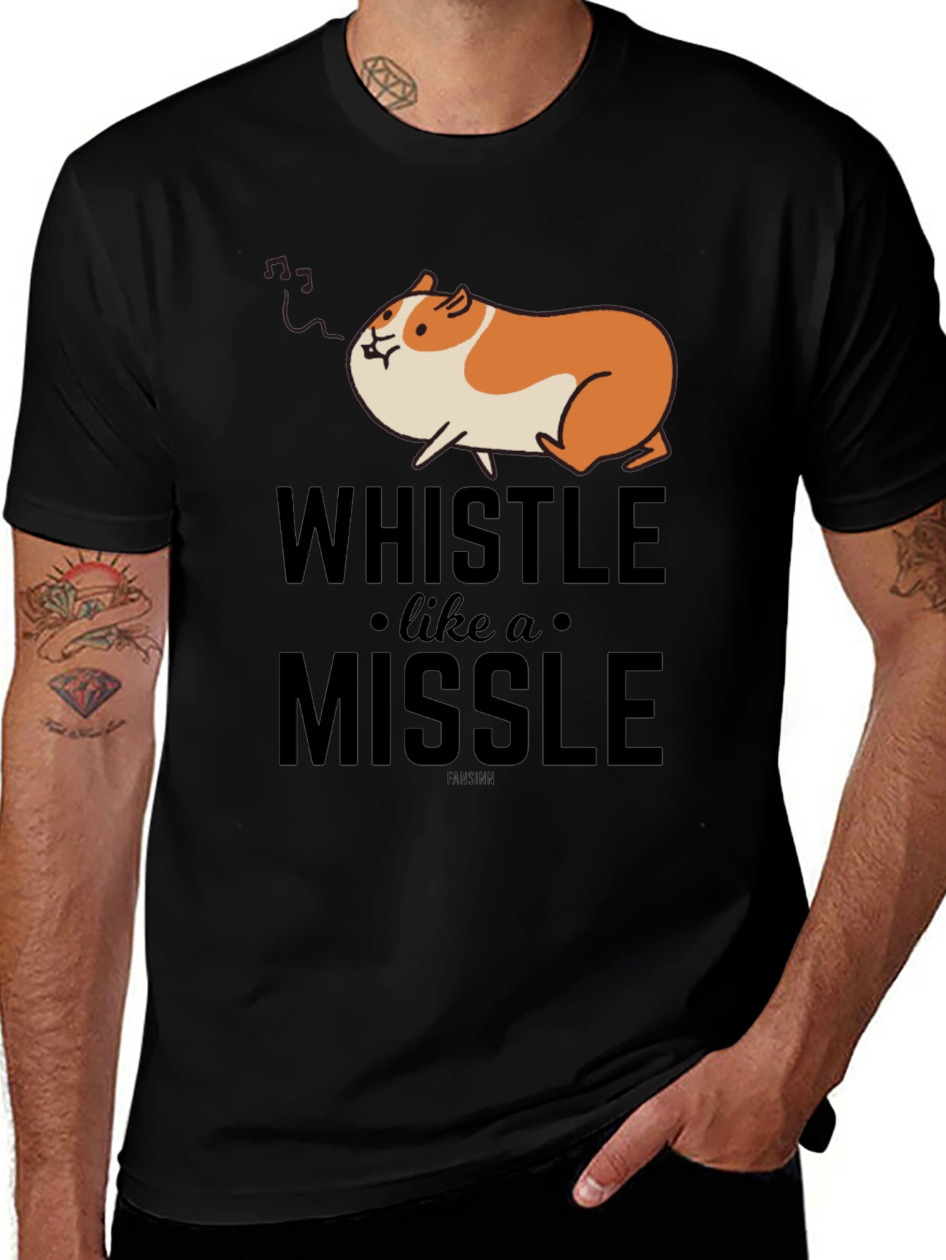 Whistle Like a Missile Funny Guinea Pig T-Shirt