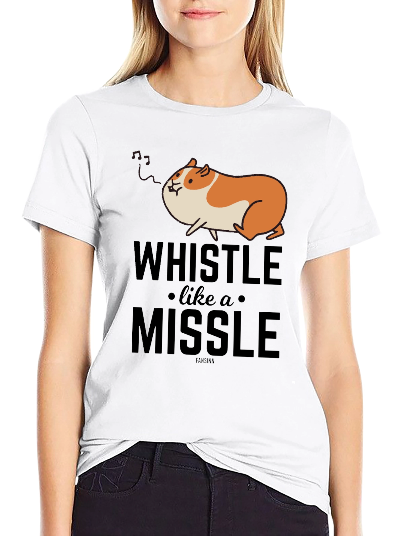 Whistle Like a Missile Funny Guinea Pig T-Shirt