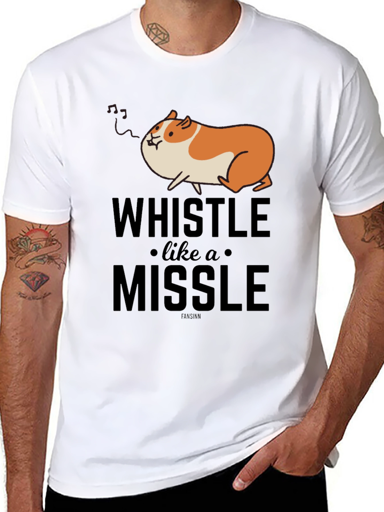 Whistle Like a Missile Funny Guinea Pig T-Shirt