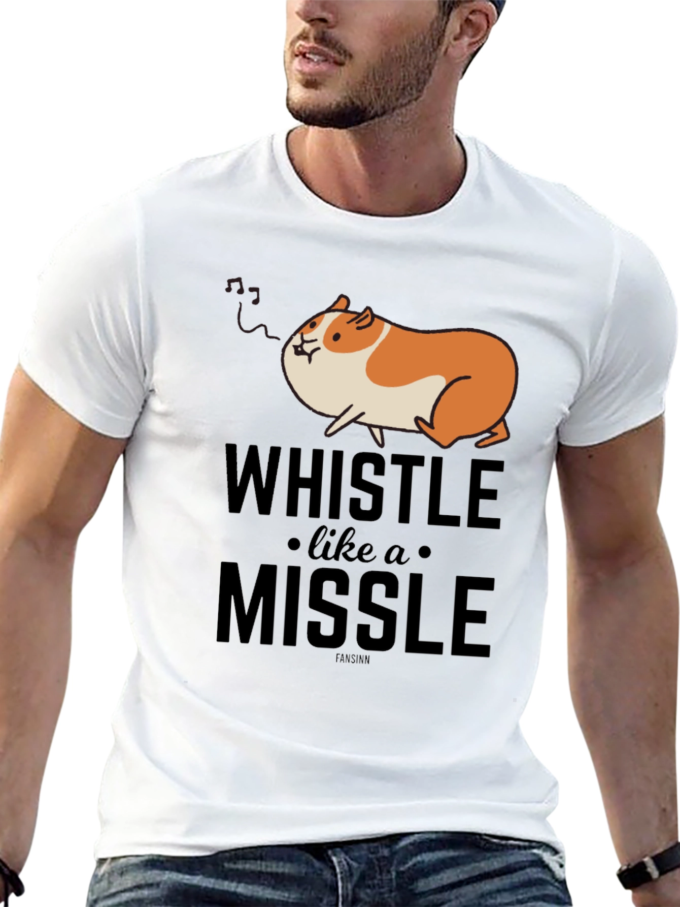 Whistle Like a Missile Funny Guinea Pig T-Shirt