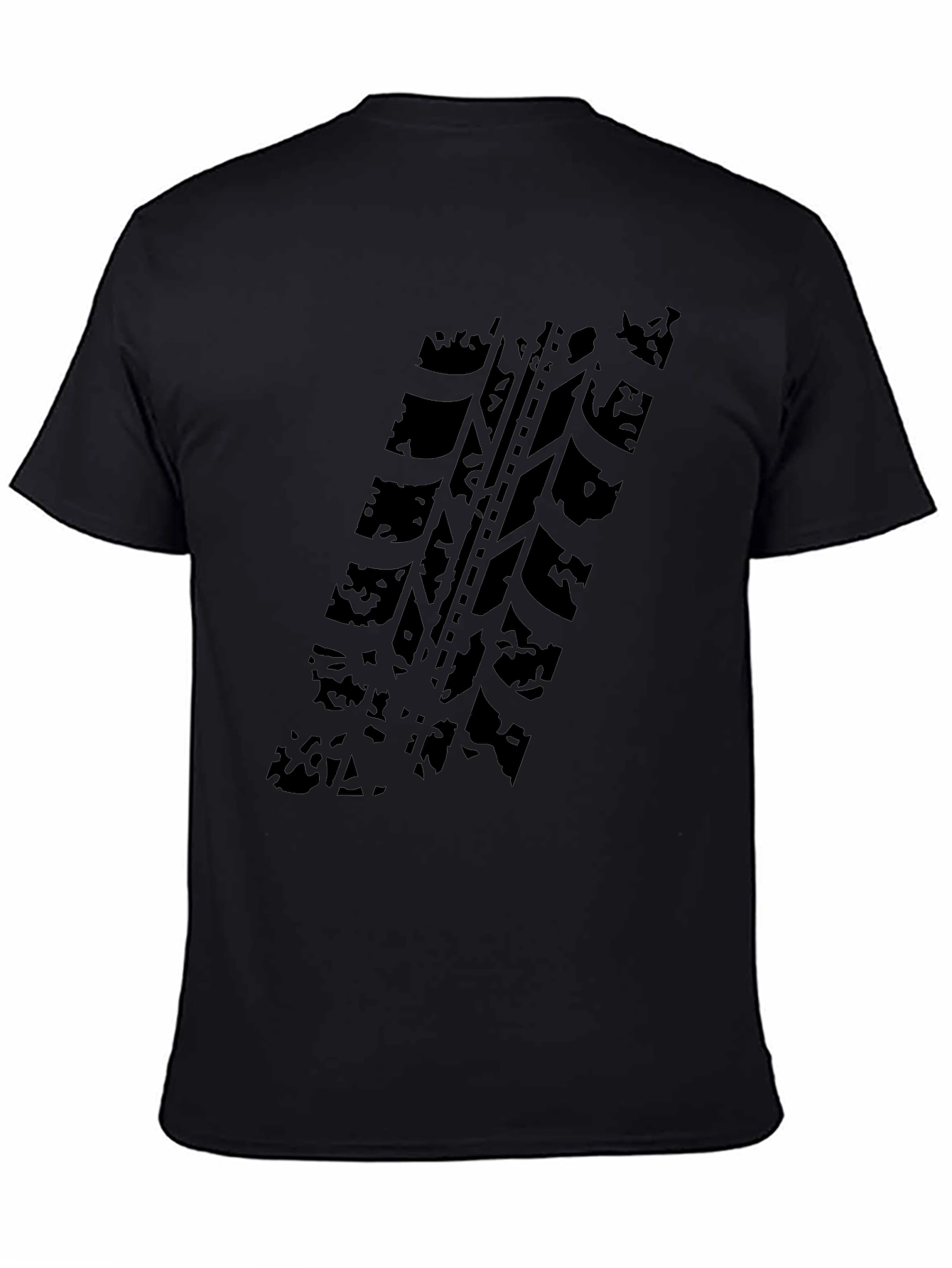 Black Tire Track Graphic T-Shirt