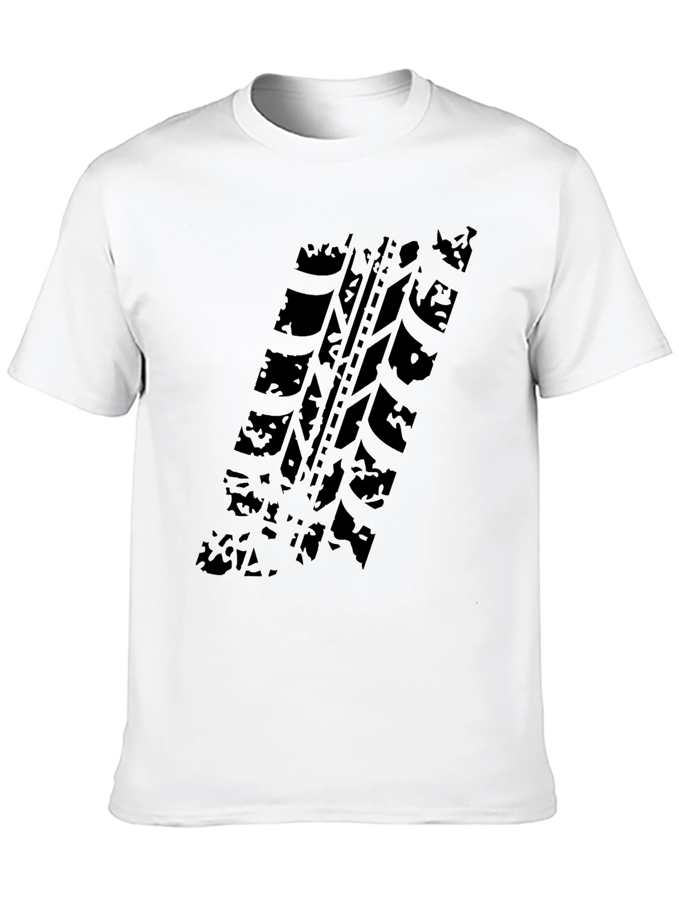 Black Tire Track Graphic T-Shirt