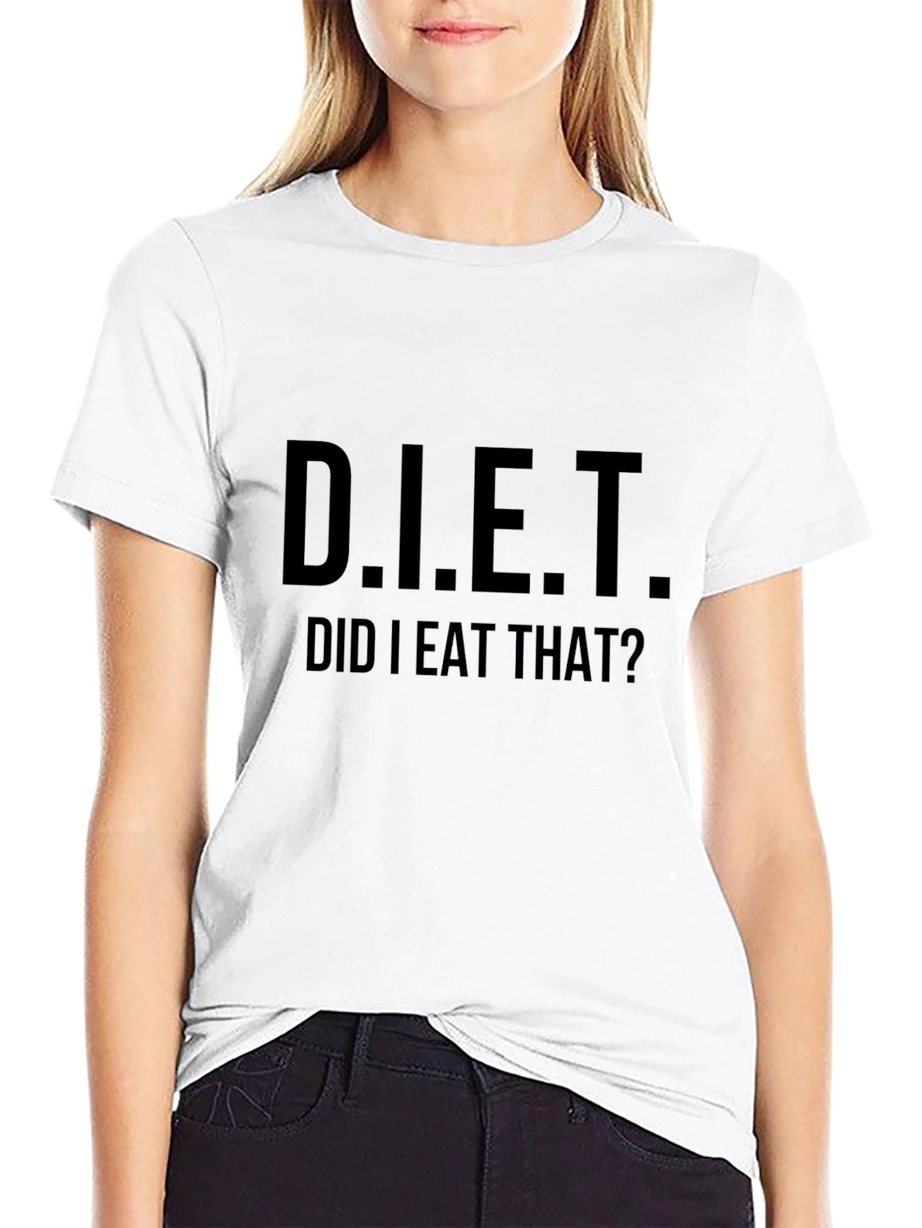 Funny D.I.E.T. Did I Eat That? Black T-Shirt