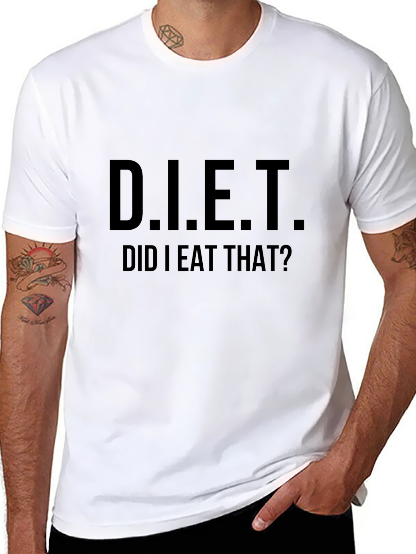 Funny D.I.E.T. Did I Eat That? Black T-Shirt