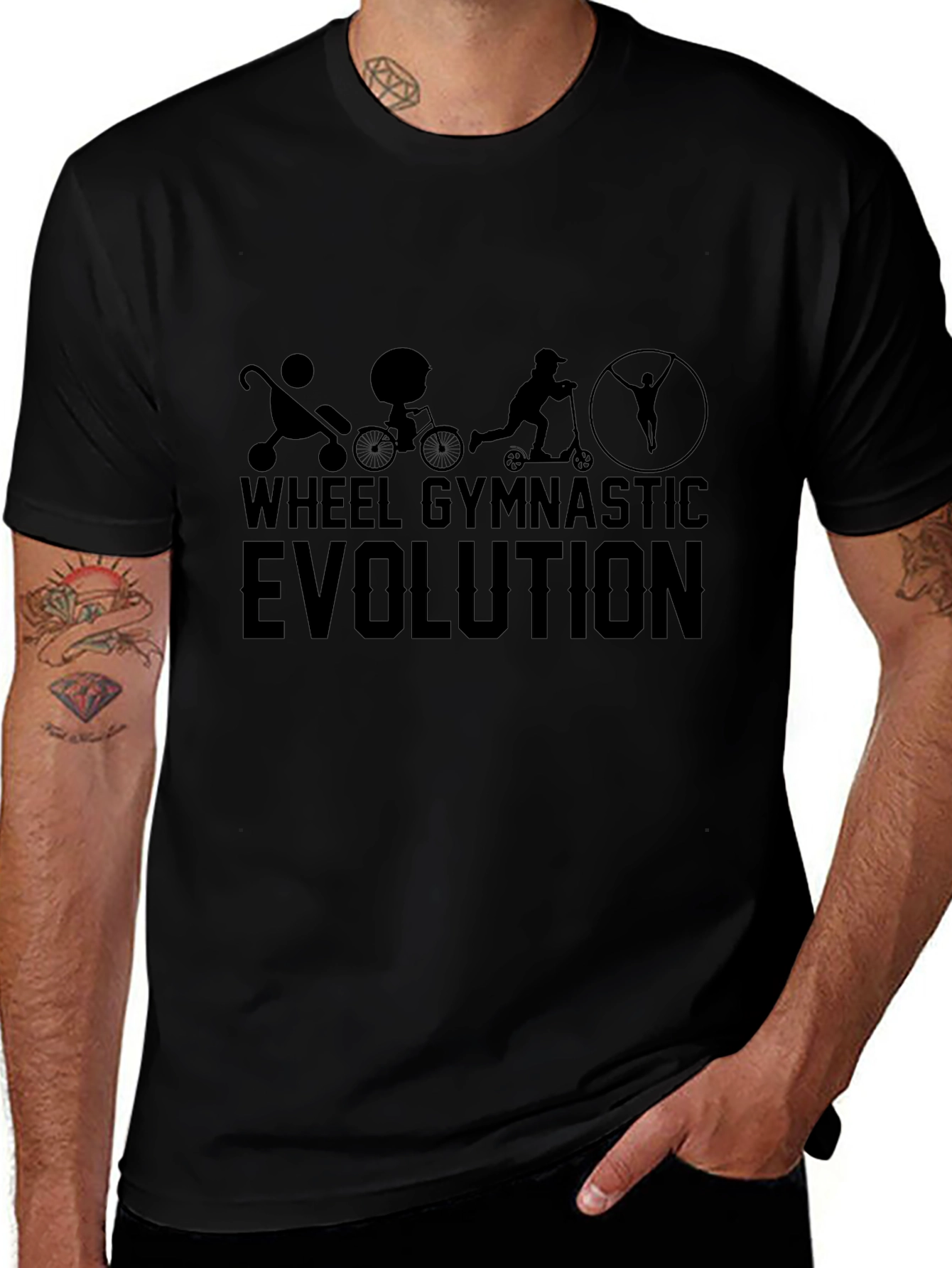 Wheel Gymnastic Evolution Black T-Shirt
