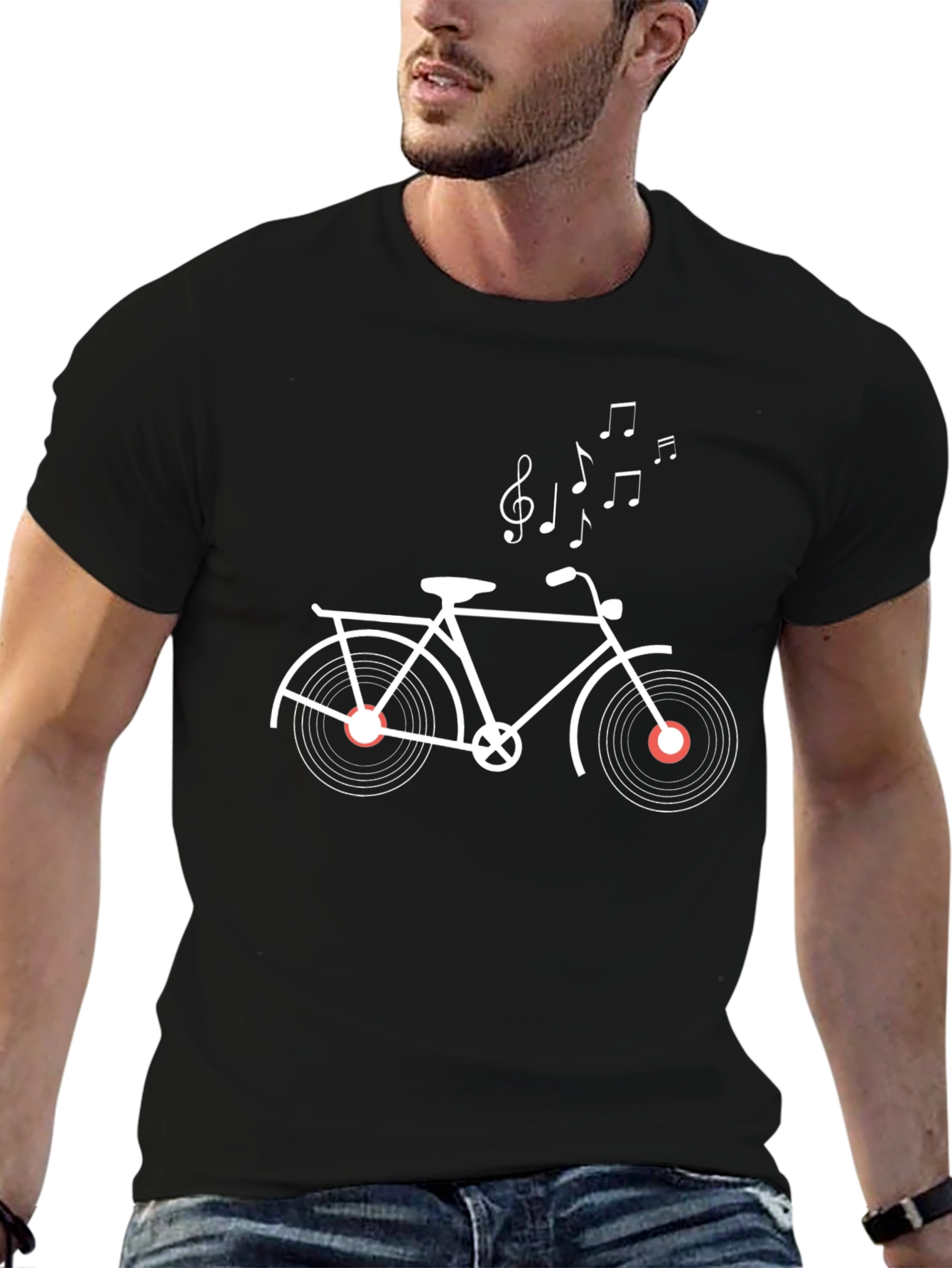 Musical Bicycle Graphic Tee - Stylish & Unique