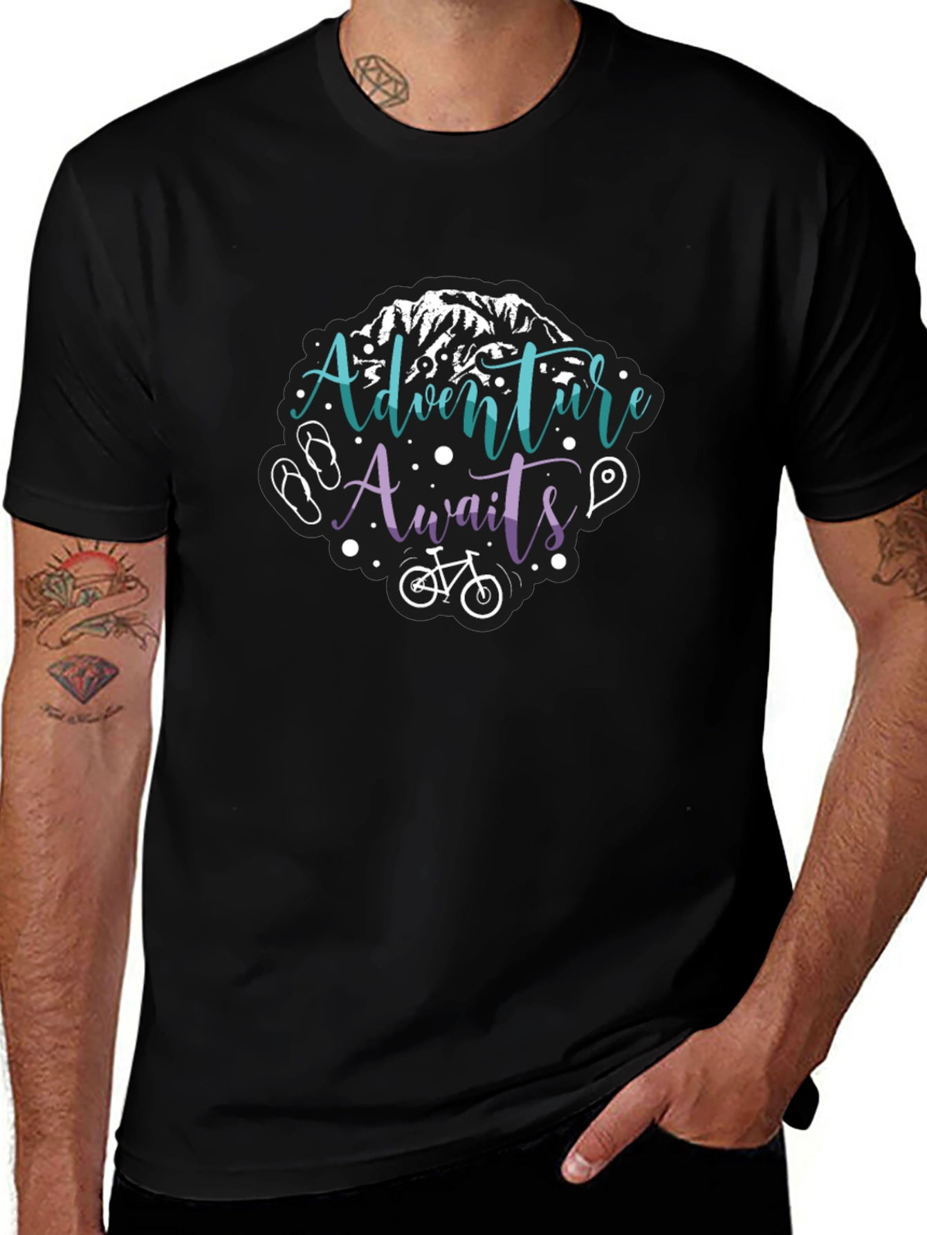 Adventure Awaits T-Shirt - Mountain Bike Graphic Tee