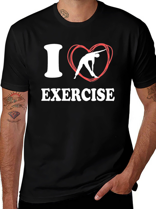 I Love Exercise T-Shirt - Black Fitness Tee