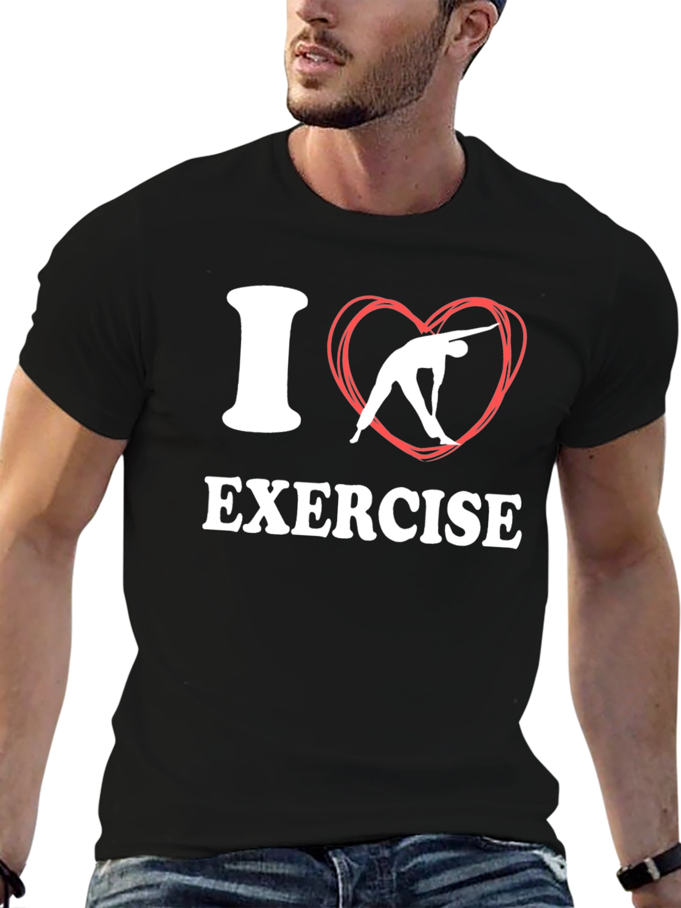 I Love Exercise T-Shirt - Black Fitness Tee