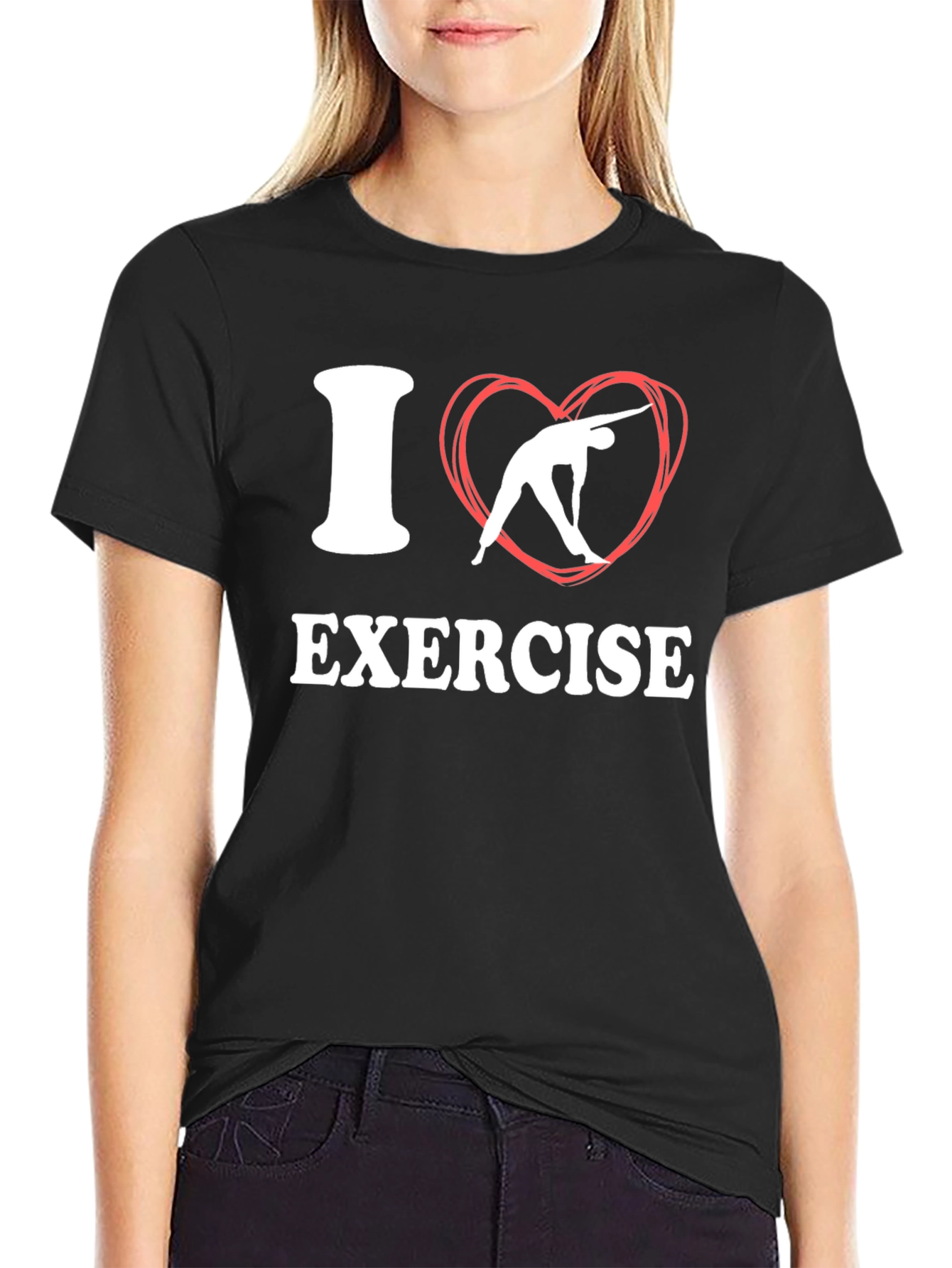 I Love Exercise T-Shirt - Black Fitness Tee