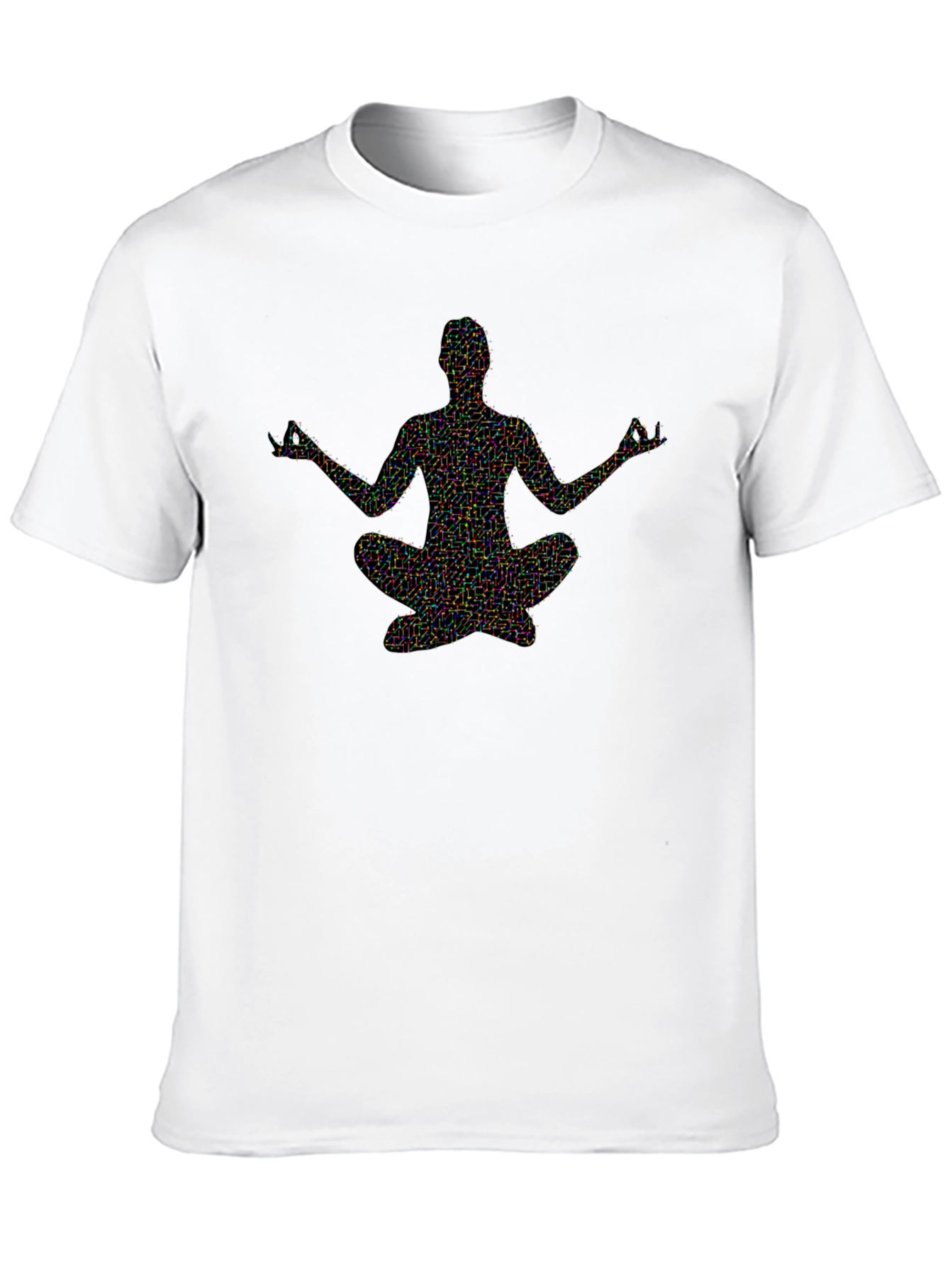 Abstract Meditating Man Black T-Shirt