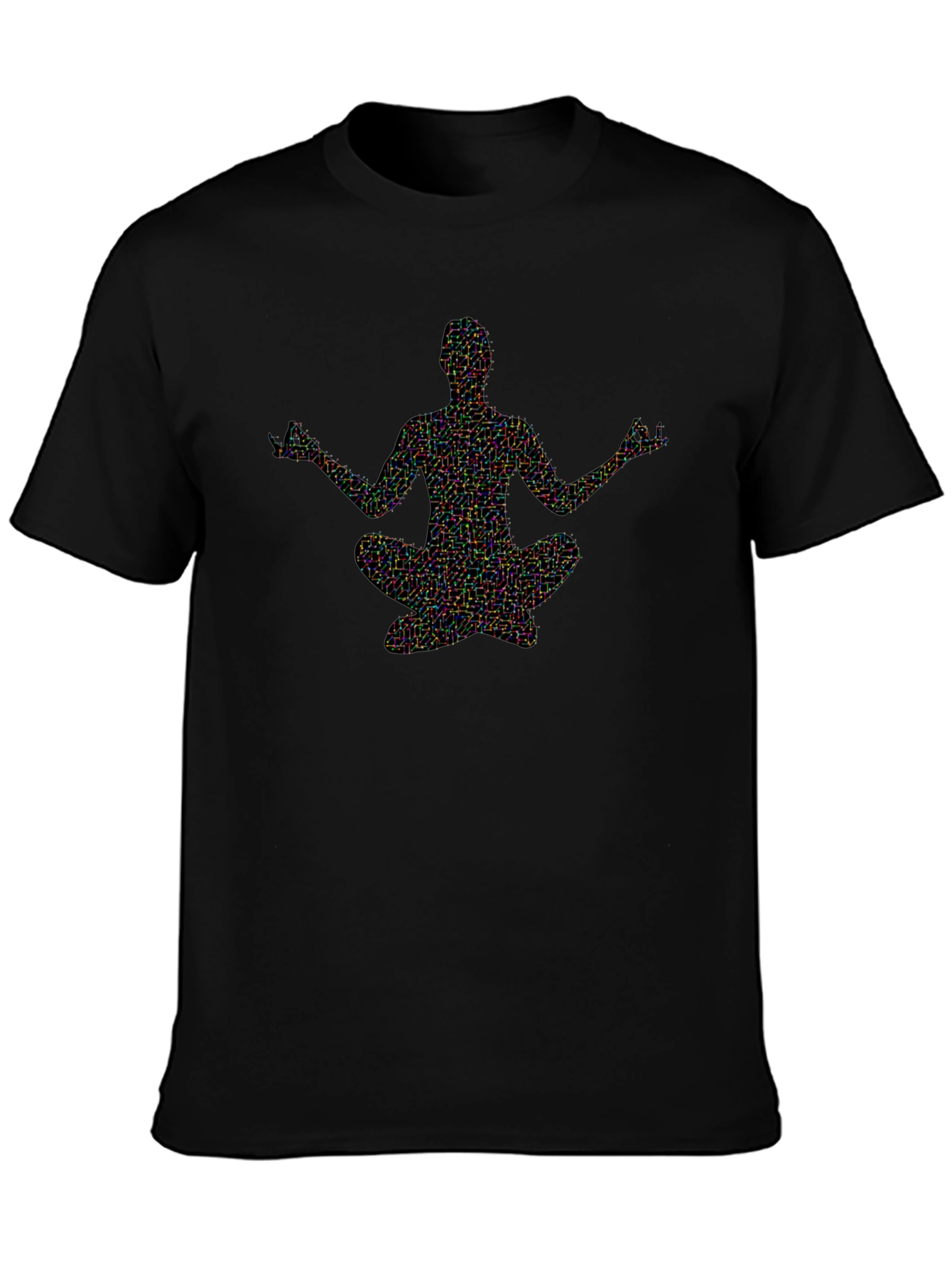 Abstract Meditating Man Black T-Shirt