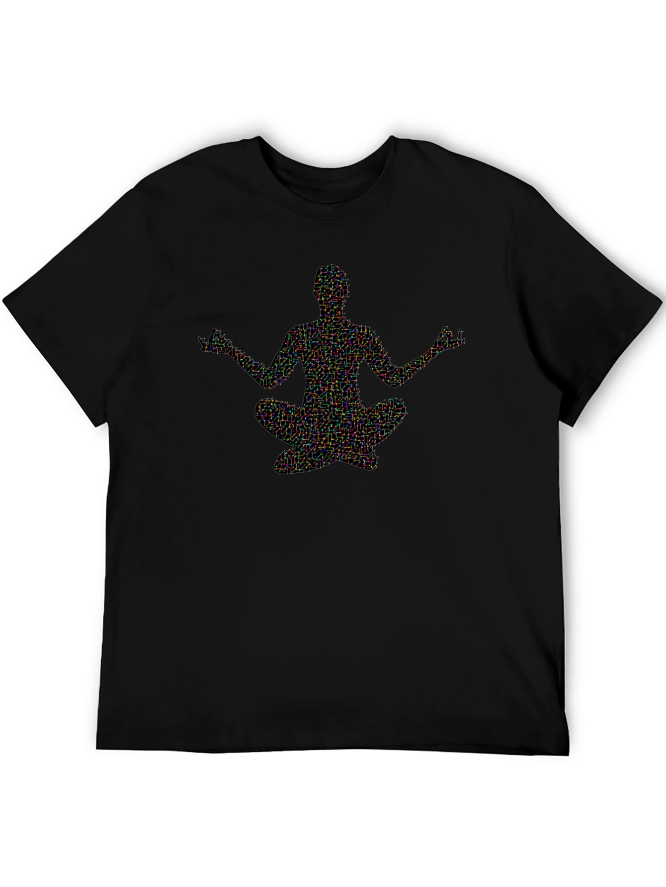 Abstract Meditating Man Black T-Shirt