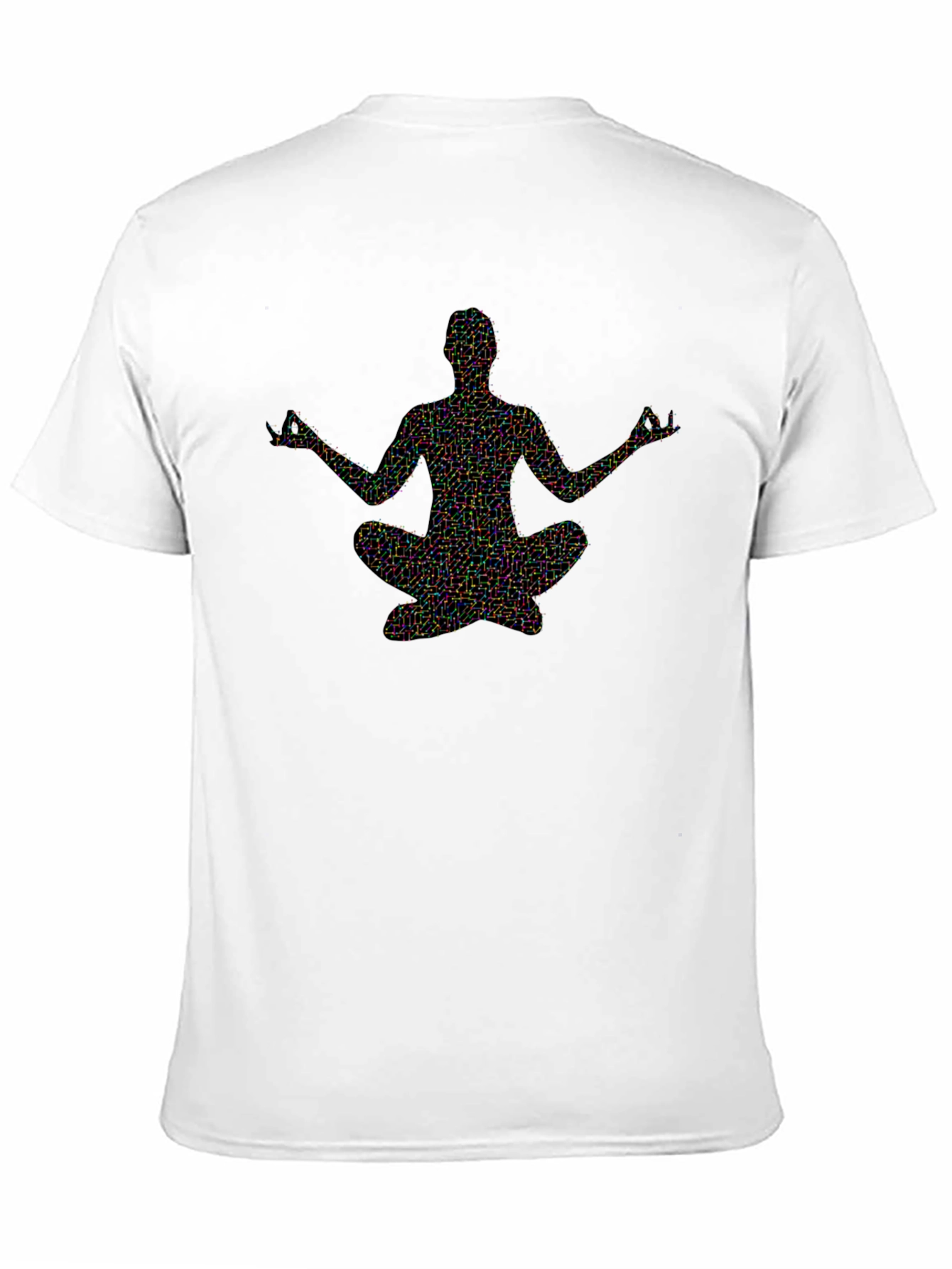 Abstract Meditating Man Black T-Shirt