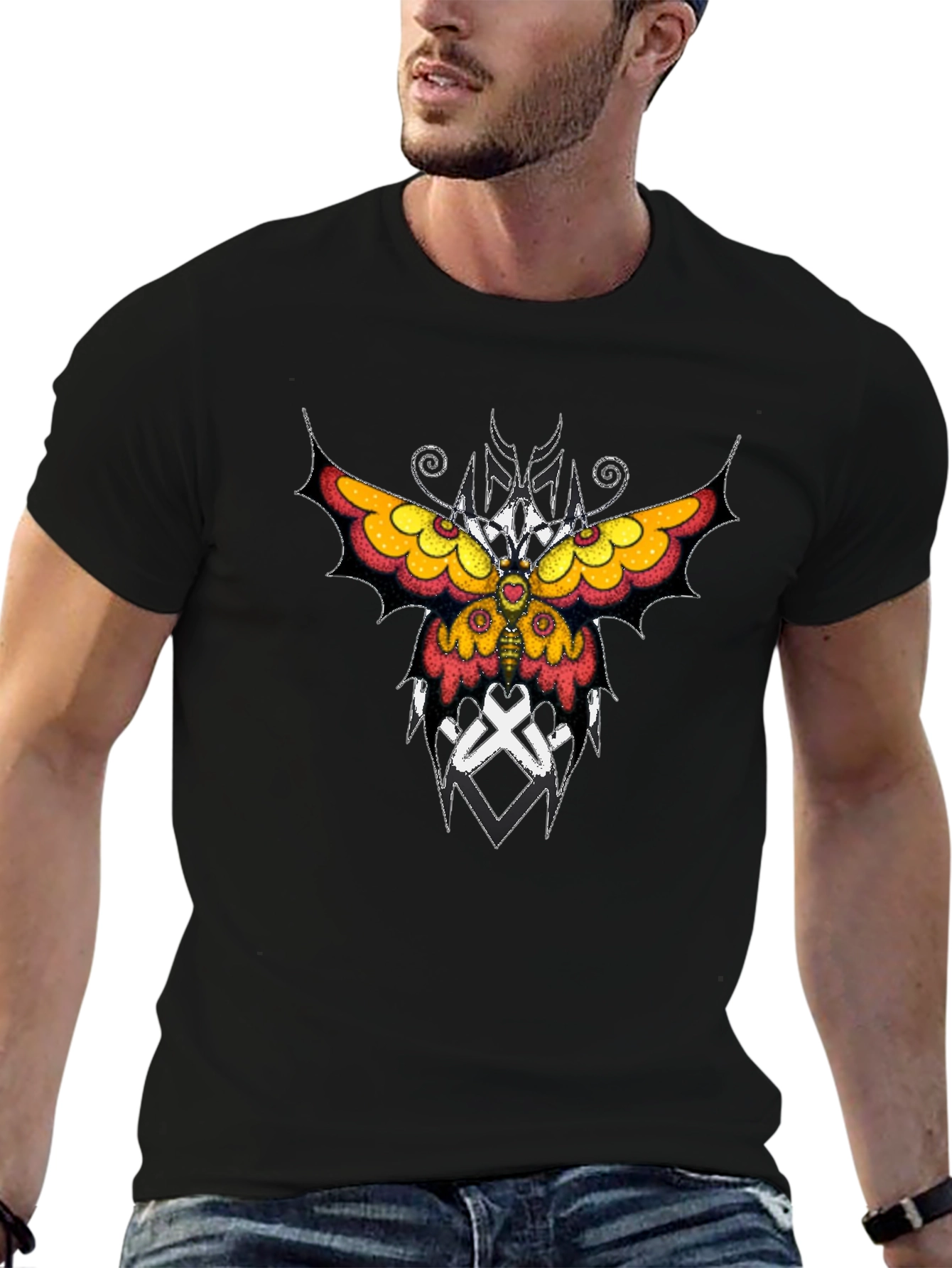 Butterfly Graphic T-Shirt - Stylish Black Tee