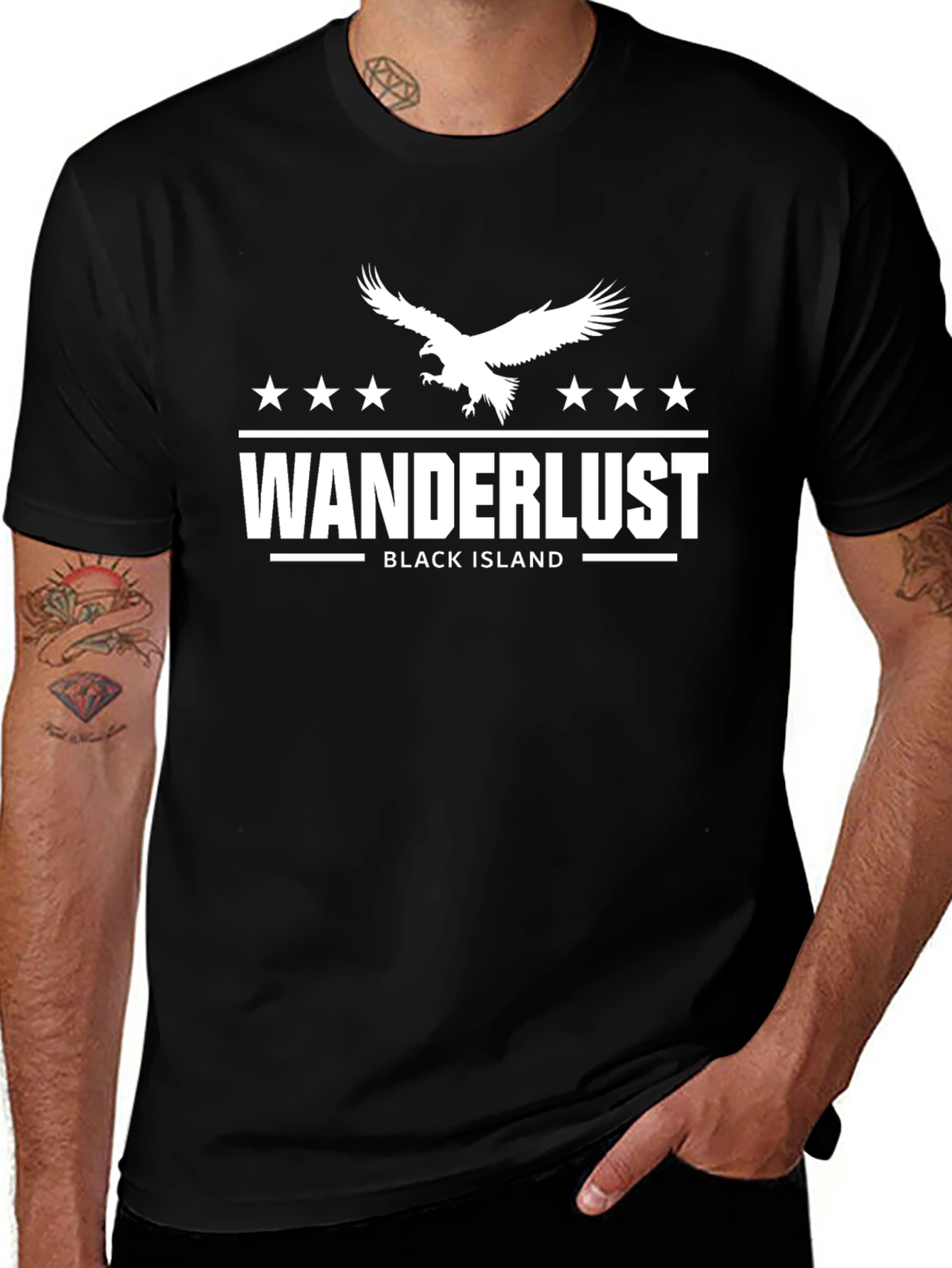 Wanderlust Black Island Graphic Tee